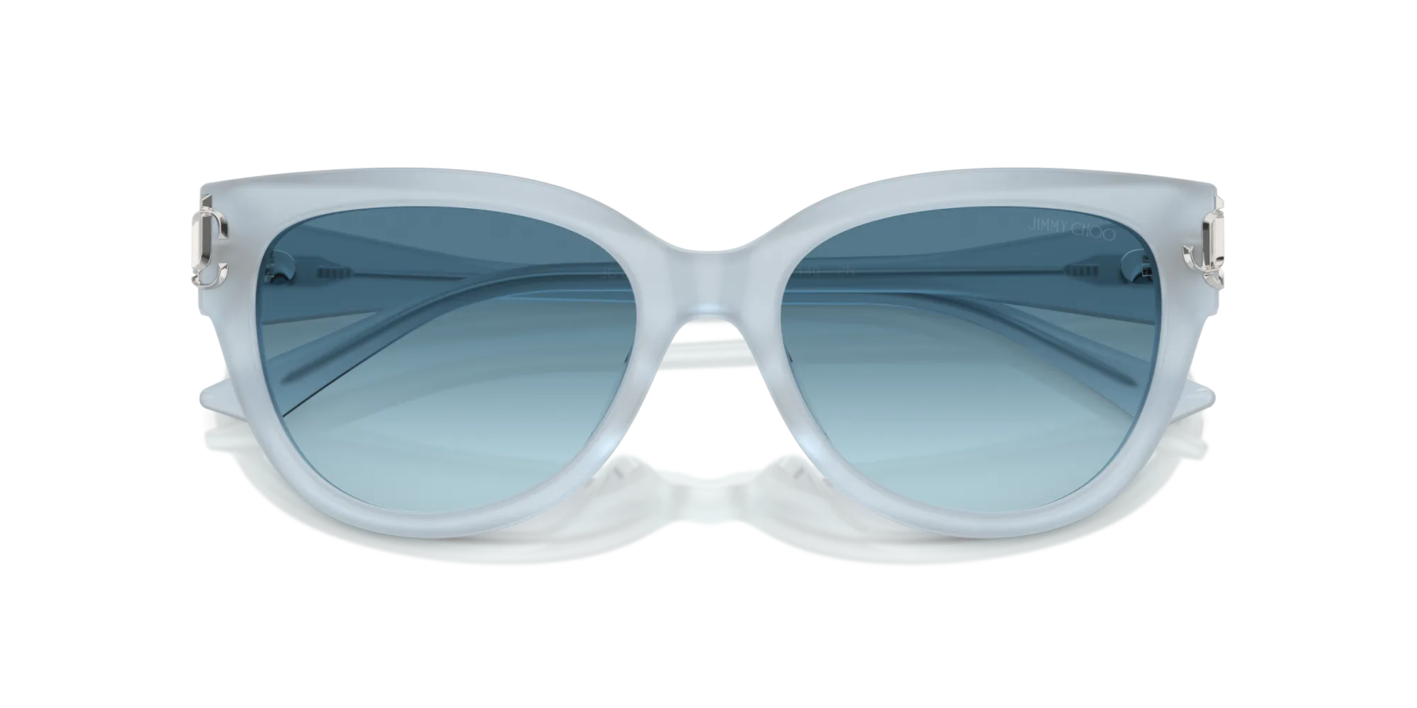 Jimmy Choo JC5018U 502619 Occhiali da sole Acetato Azzurro Blu Pantos Normale Sfumato - immagine 3