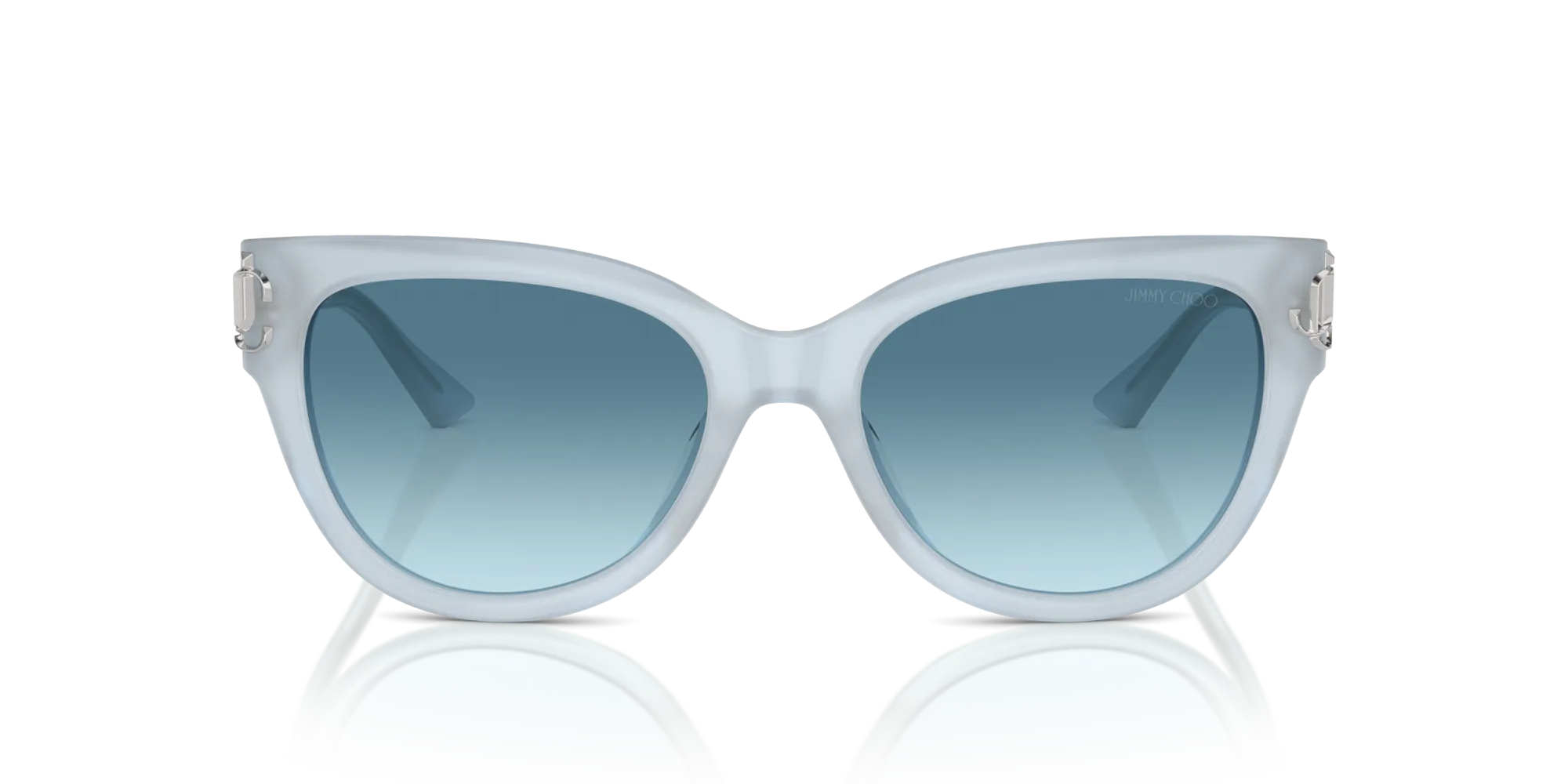 Jimmy Choo JC5018U 502619 Occhiali da sole Acetato Azzurro Blu Pantos Normale Sfumato - immagine 4