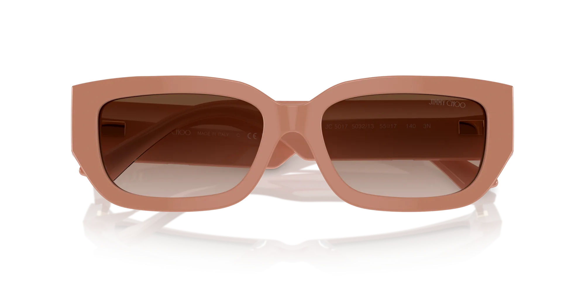 Jimmy Choo JC5017 503213 Occhiali da sole Acetato Rosa Marrone Pillow Normale Sfumato - immagine 3