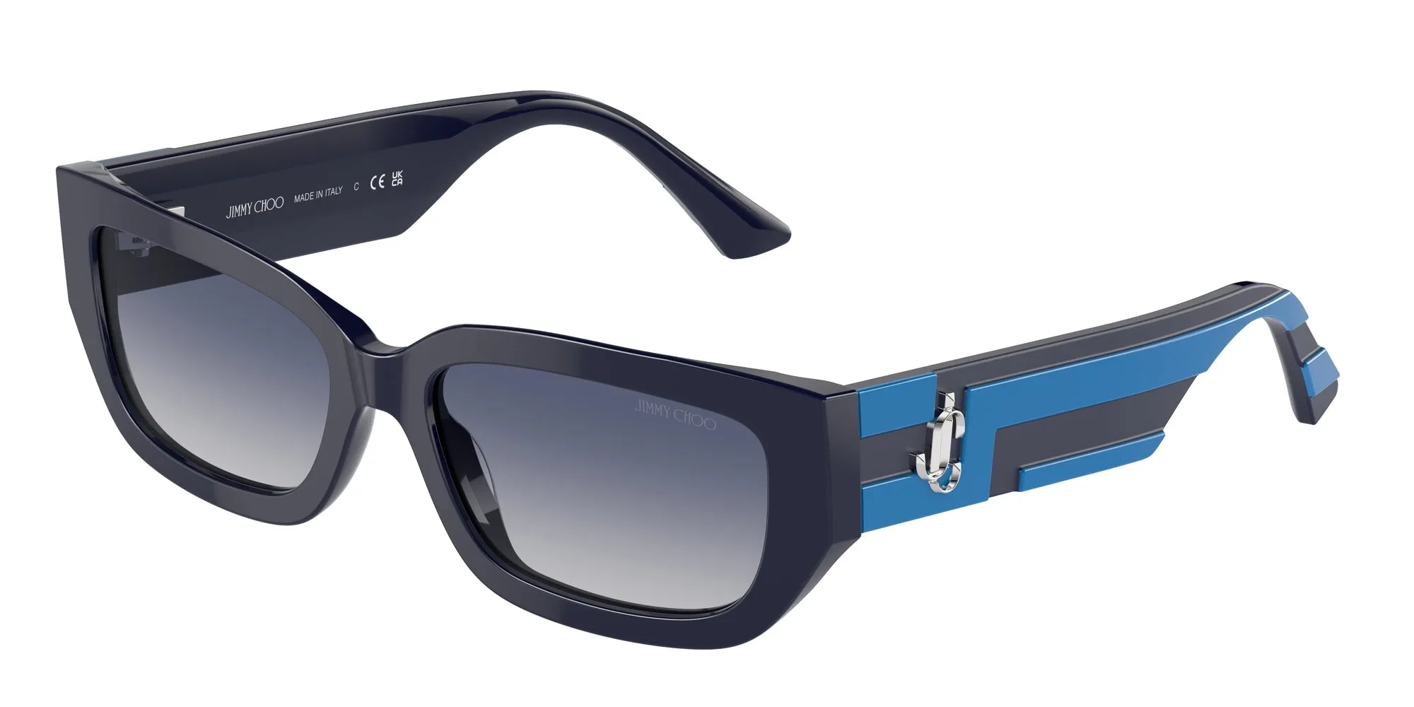 Jimmy Choo JC5017 50164L Occhiali da sole Acetato Blu Blu Pillow Normale Sfumato - immagine 1