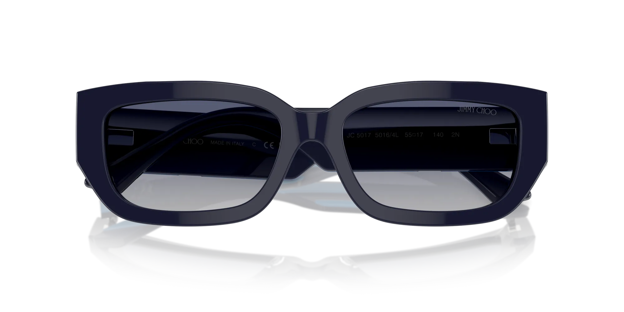 Jimmy Choo JC5017 50164L Occhiali da sole Acetato Blu Blu Pillow Normale Sfumato - immagine 3