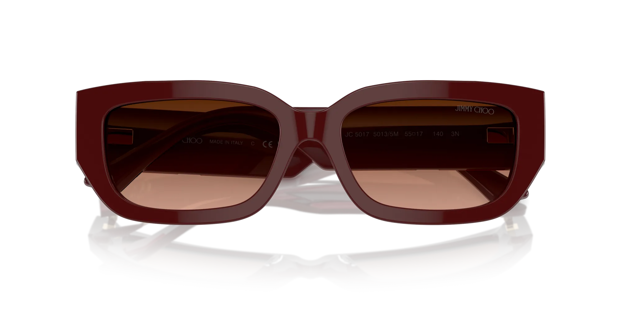 Jimmy Choo JC5017 50135M Occhiali da sole Acetato Rosso Rosso Pillow Normale Sfumato - immagine 3