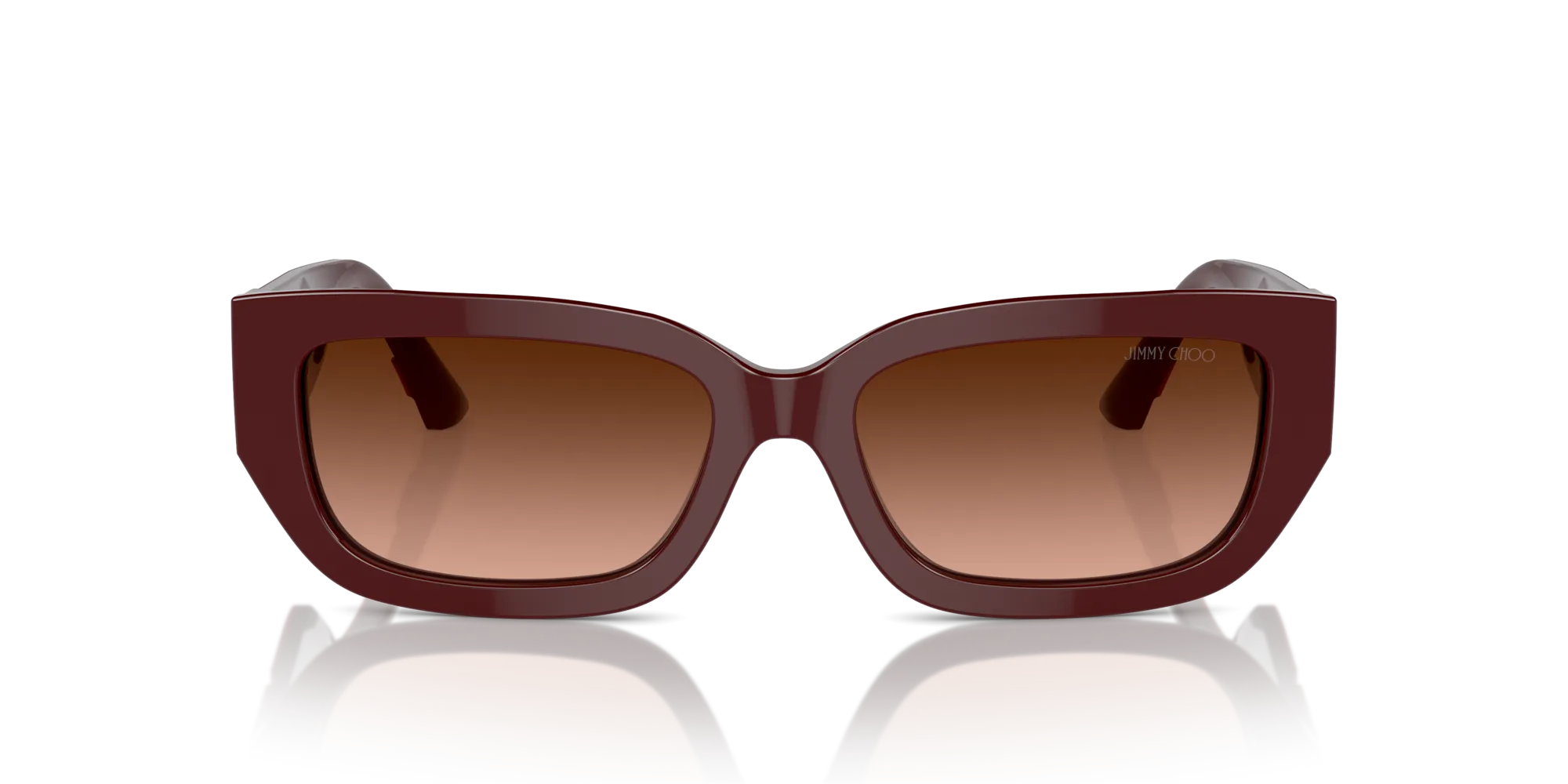 Jimmy Choo JC5017 50135M Occhiali da sole Acetato Rosso Rosso Pillow Normale Sfumato - immagine 4