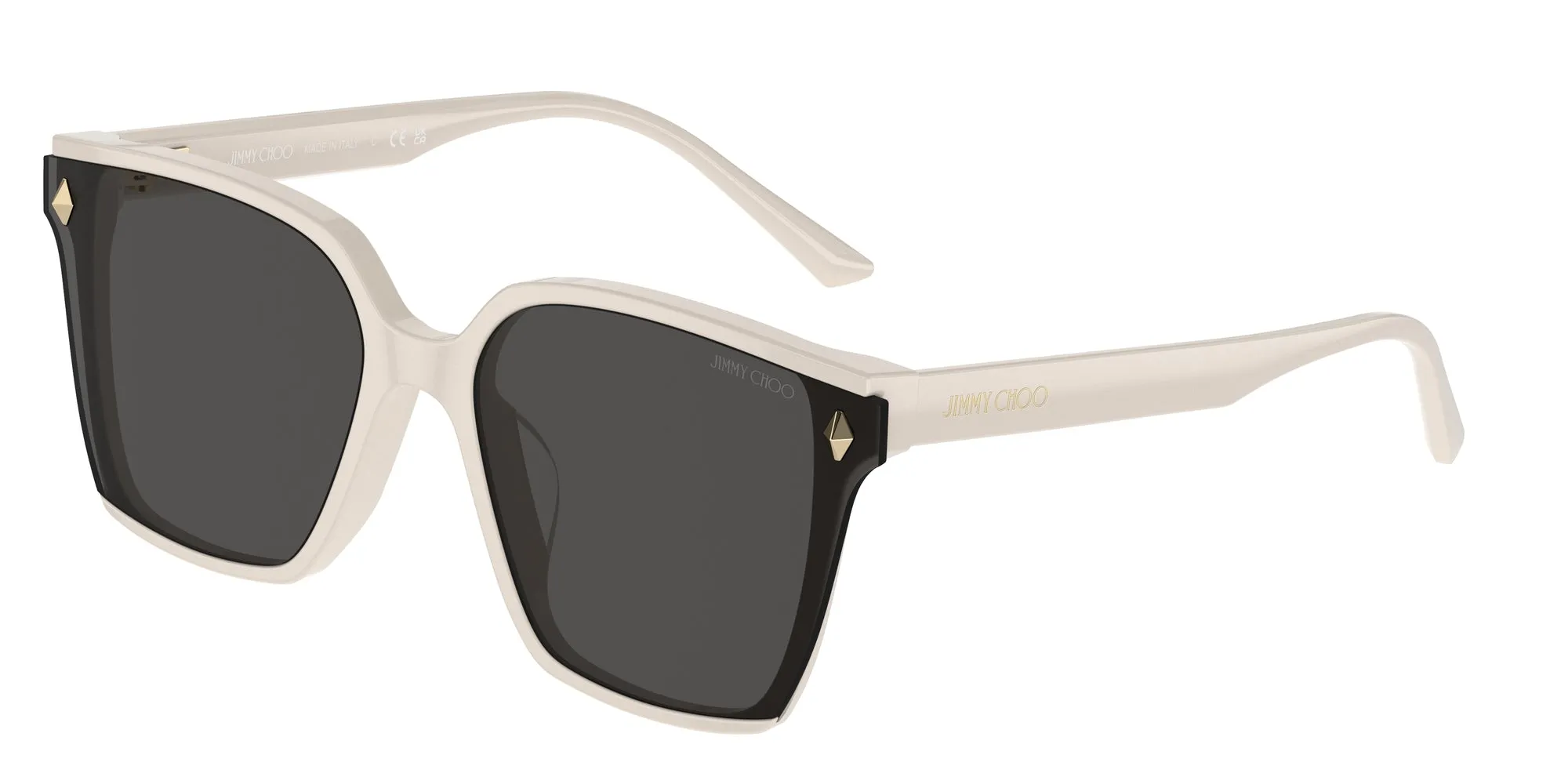 Jimmy Choo JC5016D 500887 Occhiali da sole Acetato Bianco Grigio Squadrata Normale - immagine 1