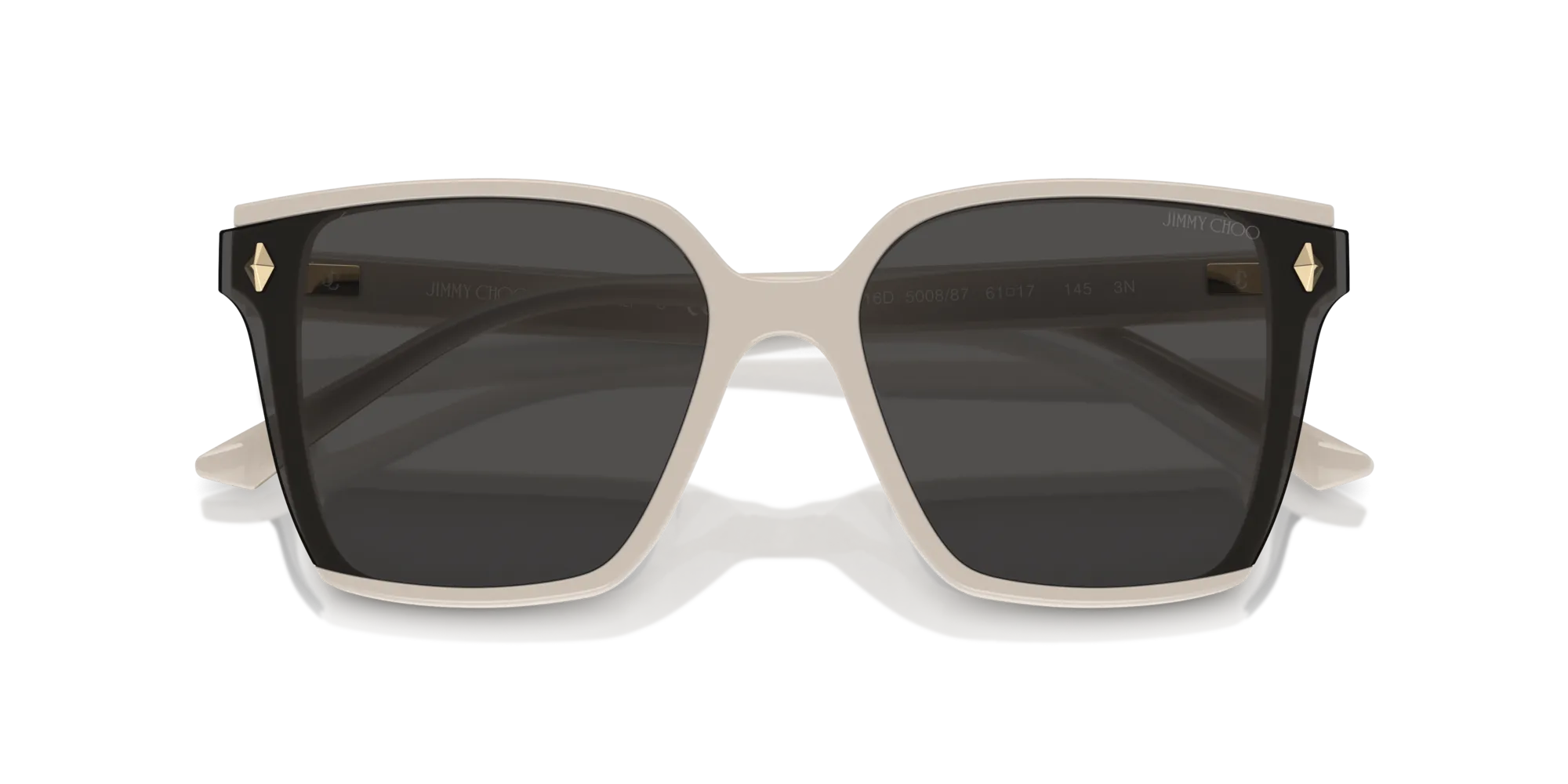 Jimmy Choo JC5016D 500887 Occhiali da sole Acetato Bianco Grigio Squadrata Normale - immagine 3