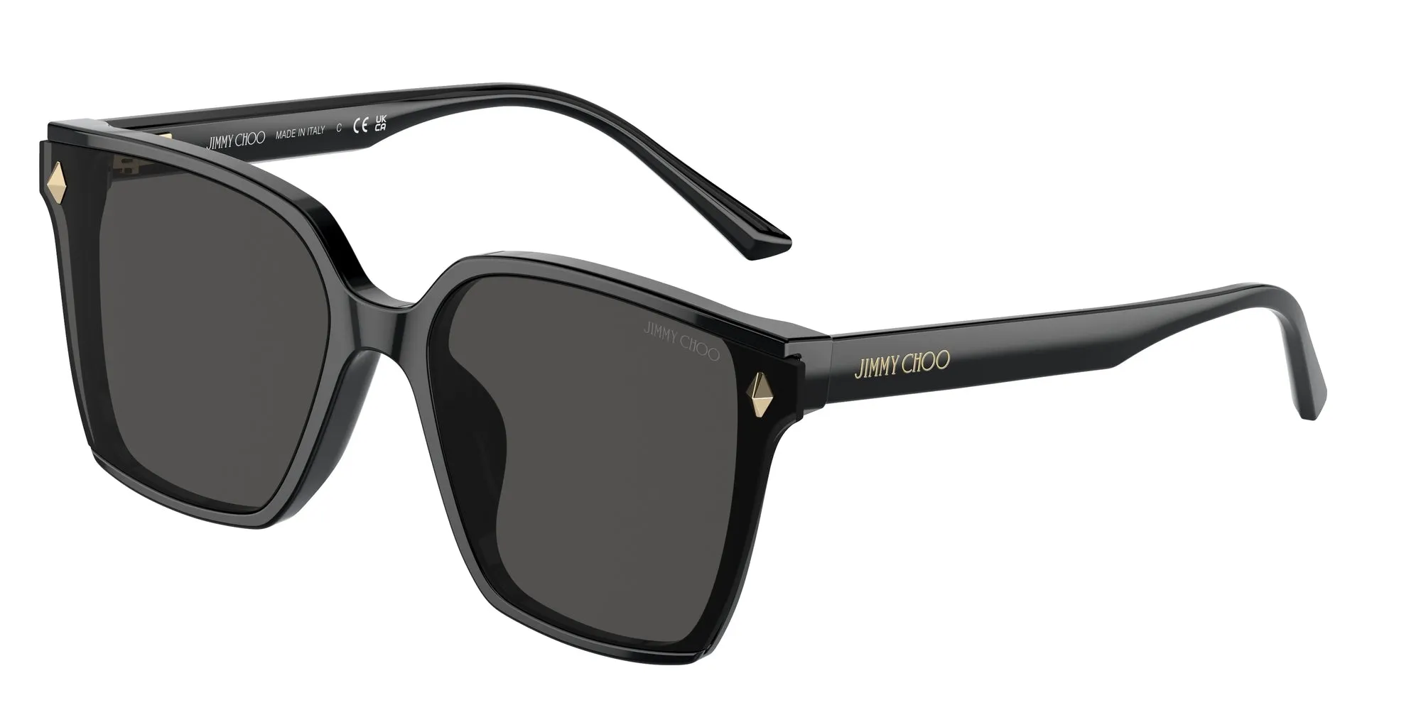 Jimmy Choo JC5016D 500087 Occhiali da sole Acetato Nero Grigio Squadrata Normale - immagine 1