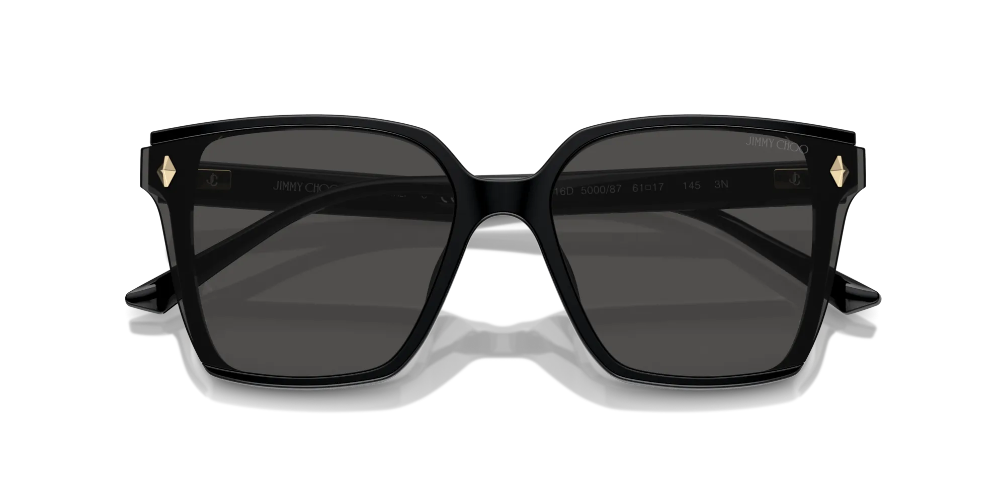 Jimmy Choo JC5016D 500087 Occhiali da sole Acetato Nero Grigio Squadrata Normale - immagine 3