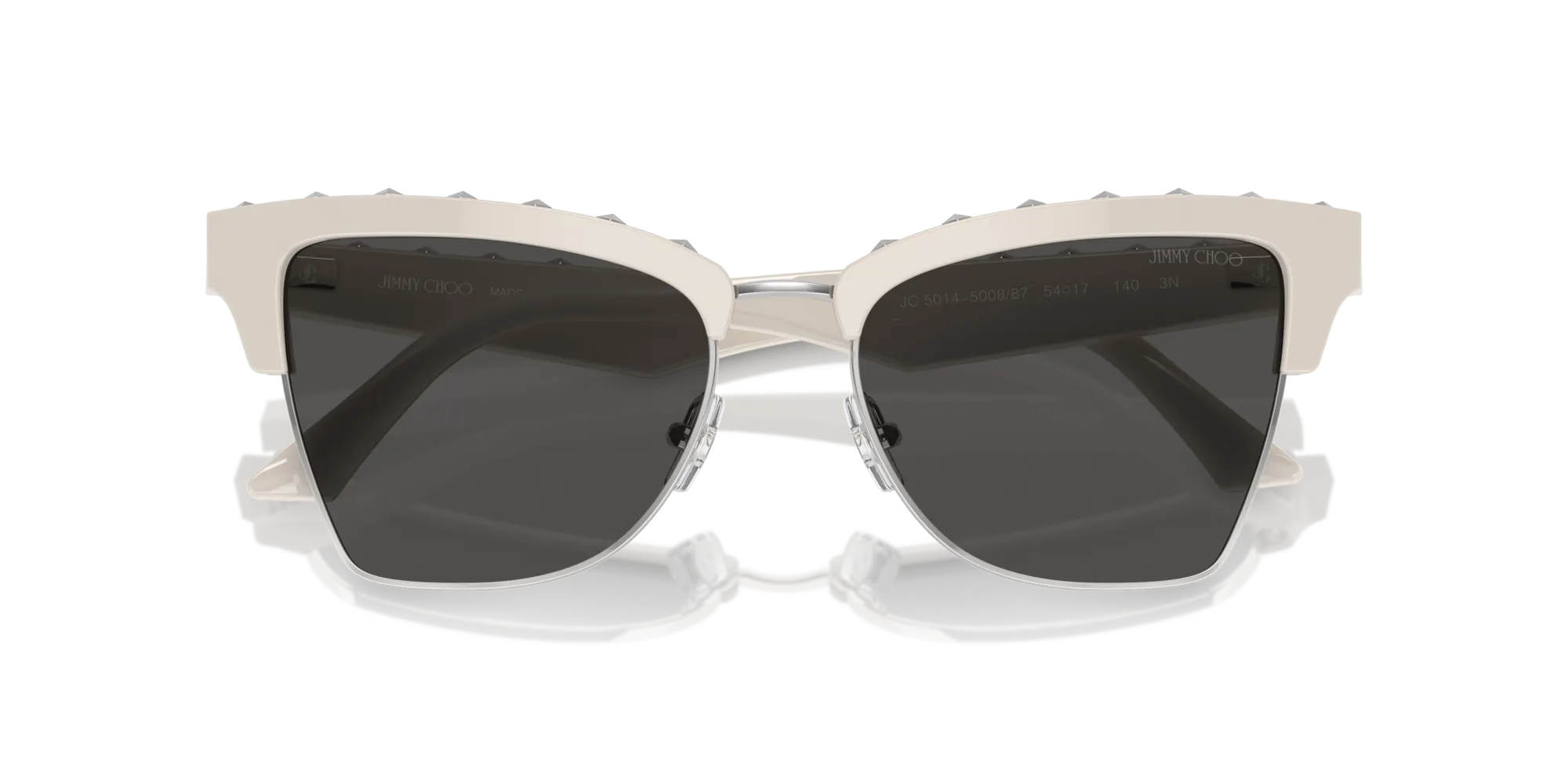 Jimmy Choo JC5014 500887 Occhiali da sole Acetato Bianco Grigio Farfalla Normale - immagine 3