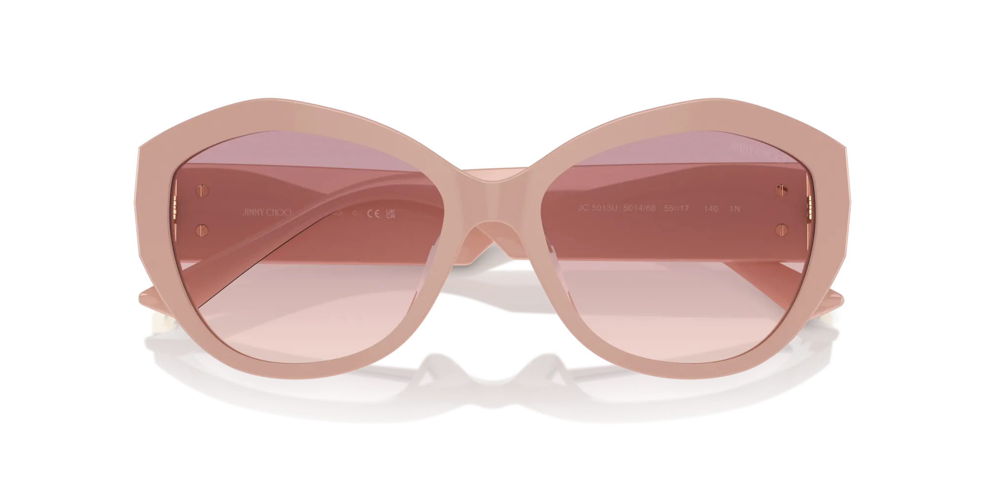 Jimmy Choo JC5013U 501468 Occhiali da sole Acetato Rosa Rosa Farfalla Normale Sfumato - immagine 3
