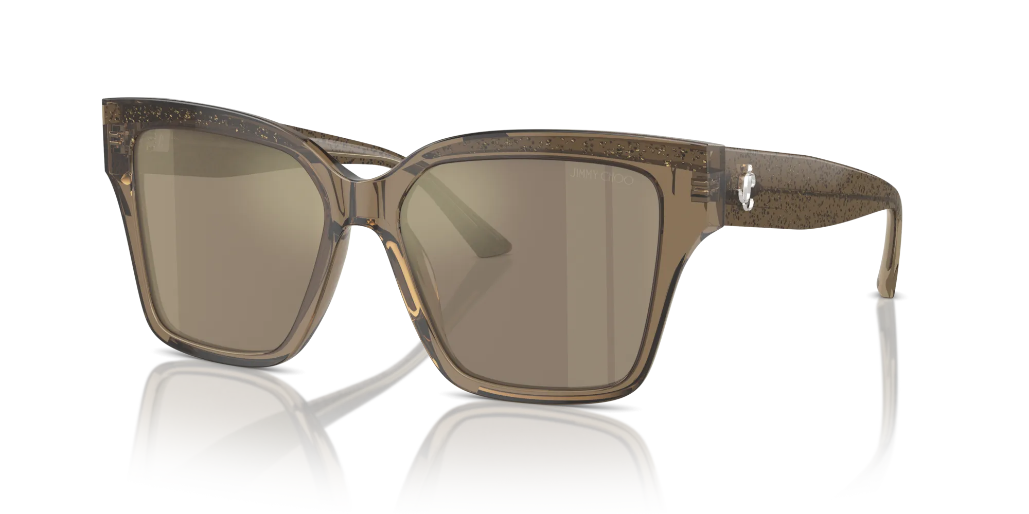 Jimmy Choo JC5003 50405A Occhiali da sole Acetato Marrone Marrone Pillow Normale Specchiato - immagine 4