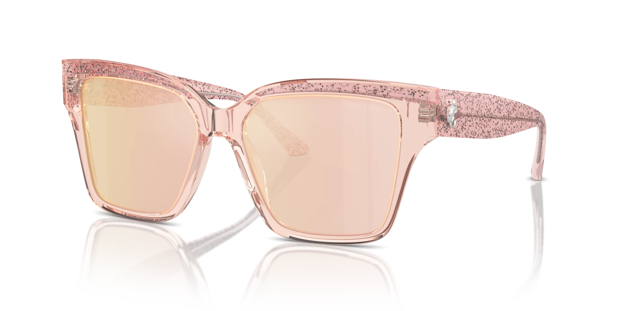 Jimmy Choo JC5003 5039/Z Occhiali da sole Acetato Rosa Rosa Pillow Normale Specchiato - immagine 4