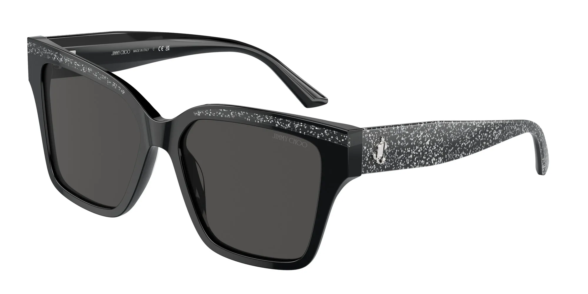 Jimmy Choo JC5003 503687 Occhiali da sole Acetato Nero Grigio Pillow Normale - immagine 1
