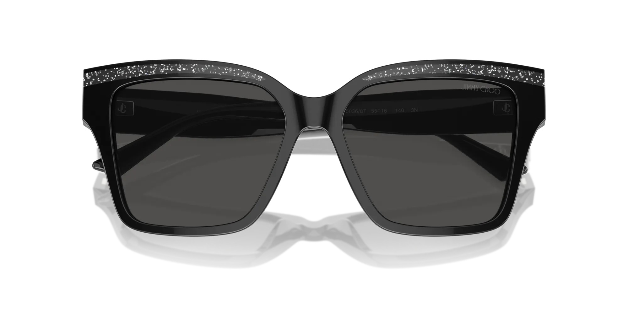 Jimmy Choo JC5003 503687 Occhiali da sole Acetato Nero Grigio Pillow Normale - immagine 2
