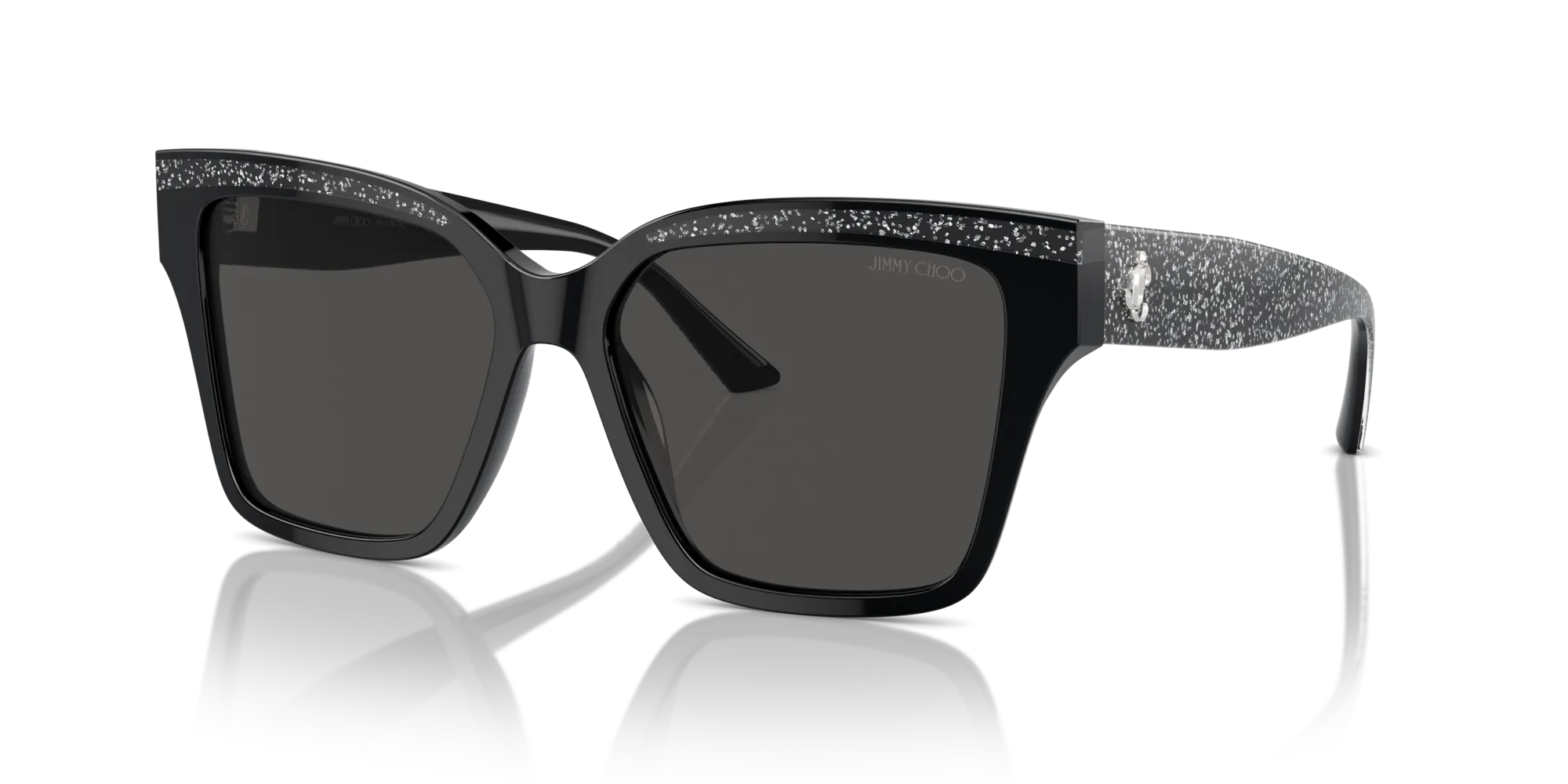 Jimmy Choo JC5003 503687 Occhiali da sole Acetato Nero Grigio Pillow Normale - immagine 4