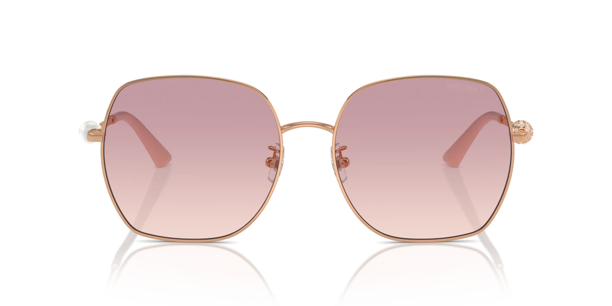 Jimmy Choo JC4008HD 300868 Occhiali da sole Metallo Oro Rosa Squadrata Normale Sfumato - immagine 3