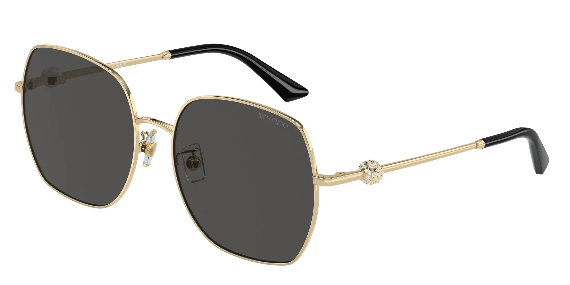 Jimmy Choo JC4008HD 300687 Occhiali da sole Metallo Oro Grigio Squadrata Normale - immagine 1