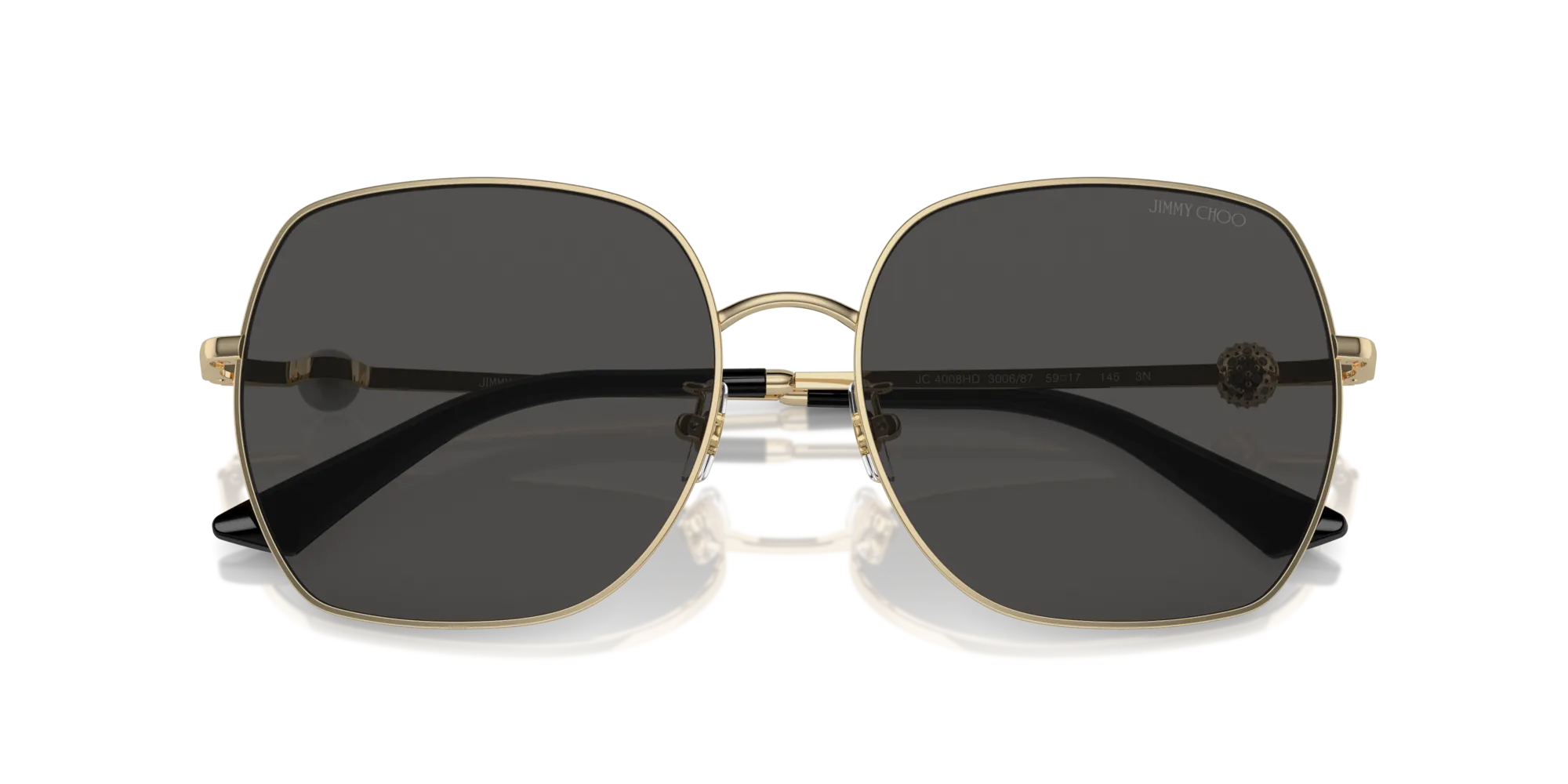 Jimmy Choo JC4008HD 300687 Occhiali da sole Metallo Oro Grigio Squadrata Normale - immagine 2