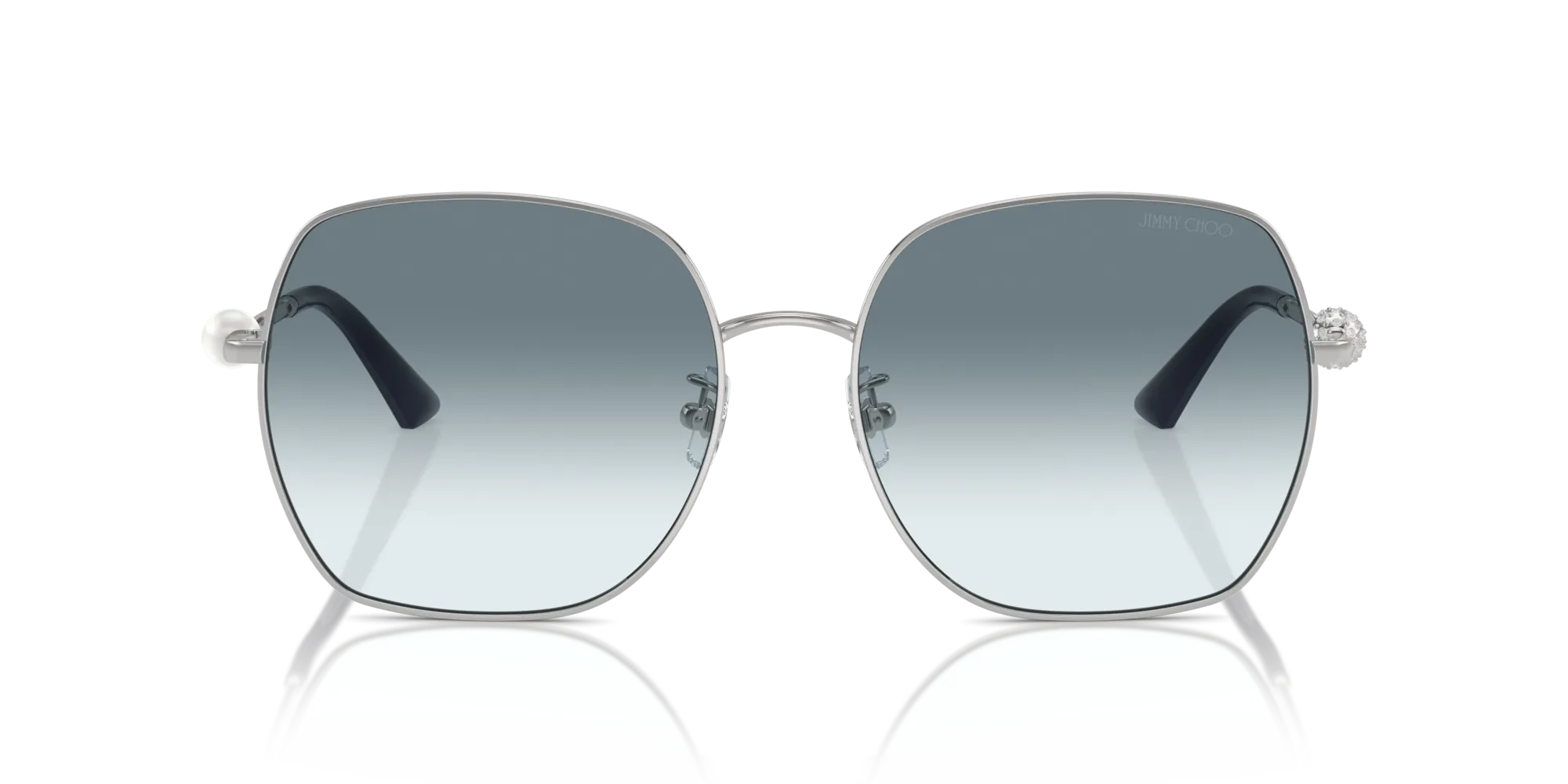 Jimmy Choo JC4008HD 300219 Occhiali da sole Metallo Argento Blu Squadrata Normale Sfumato - immagine 3