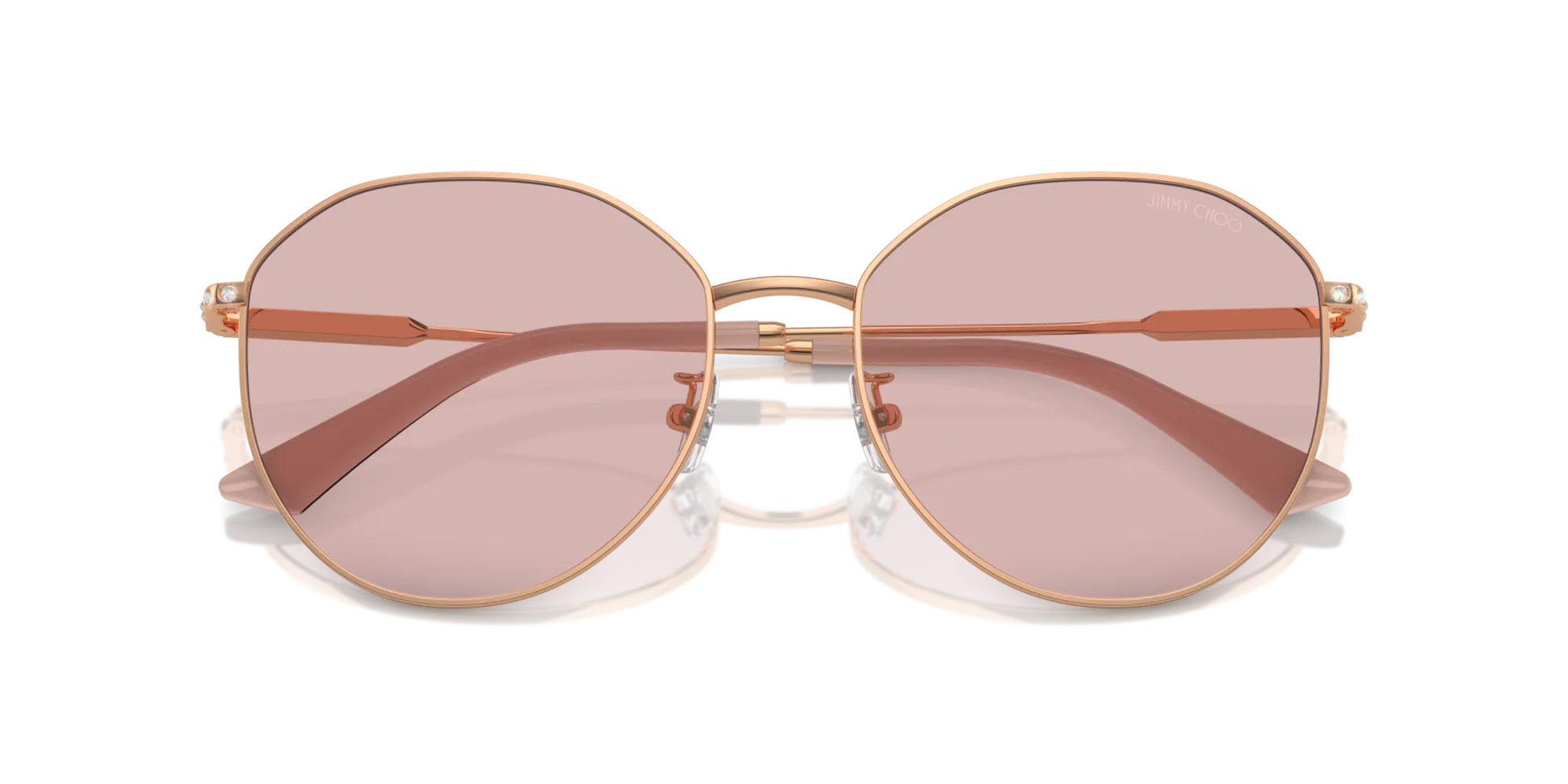 Jimmy Choo JC4007BD 3008/5 Occhiali da sole Metallo Oro Rosa Pantos Normale - immagine 2