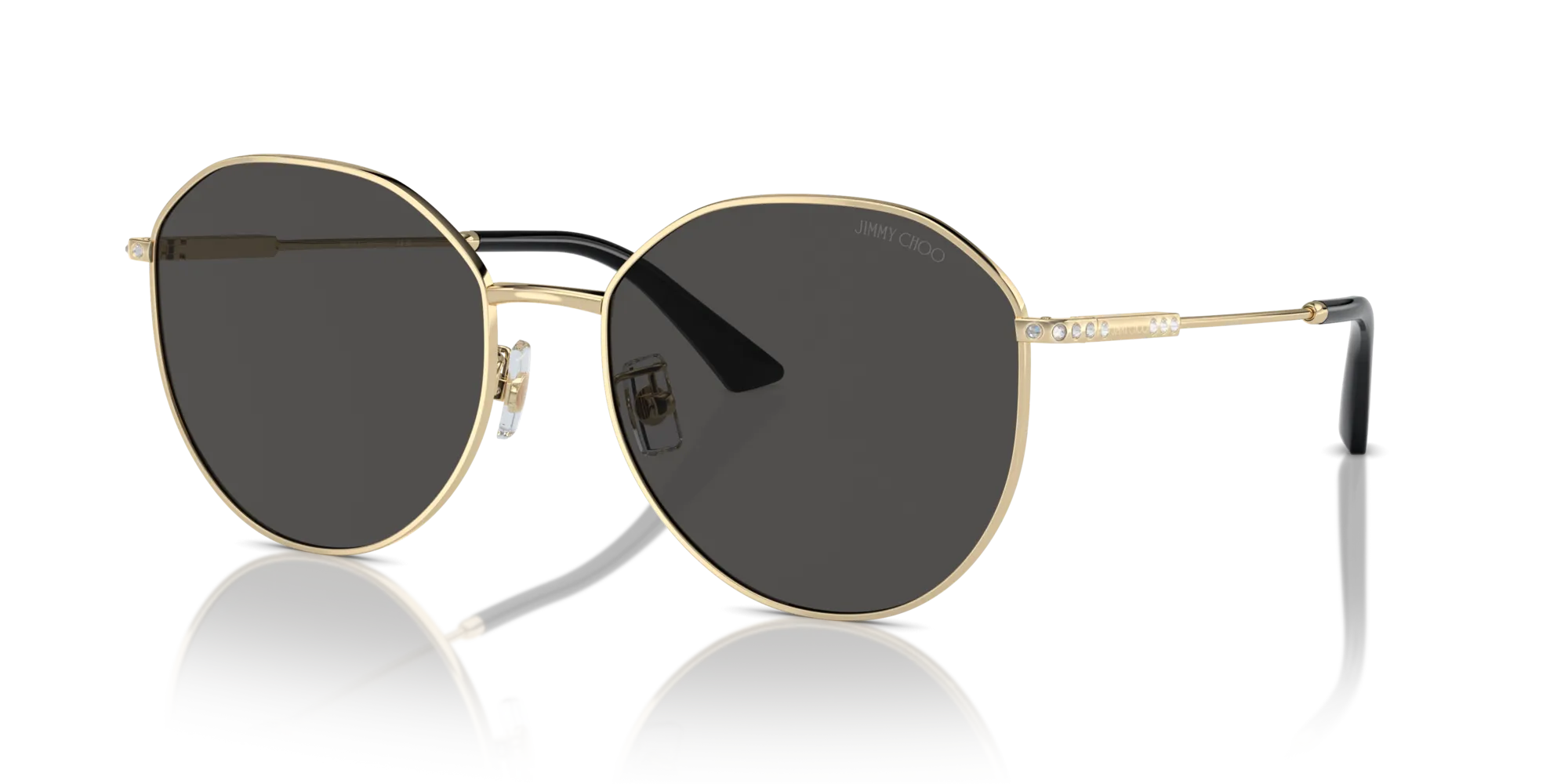 Jimmy Choo JC4007BD 300687 Occhiali da sole Metallo Oro Grigio Pantos Normale - immagine 4