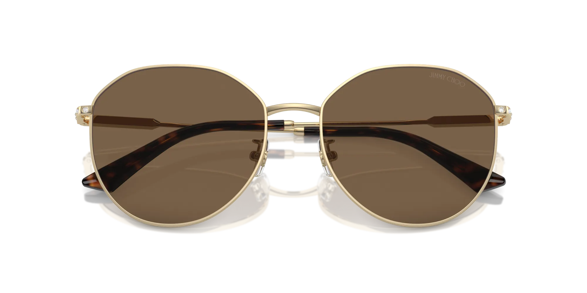 Jimmy Choo JC4007BD 300673 Occhiali da sole Metallo Oro Marrone Pantos Normale - immagine 2