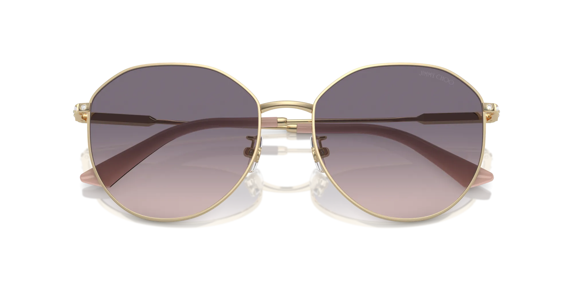 Jimmy Choo JC4007BD 300636 Occhiali da sole Metallo Oro Rosa Pantos Normale Sfumato - immagine 2