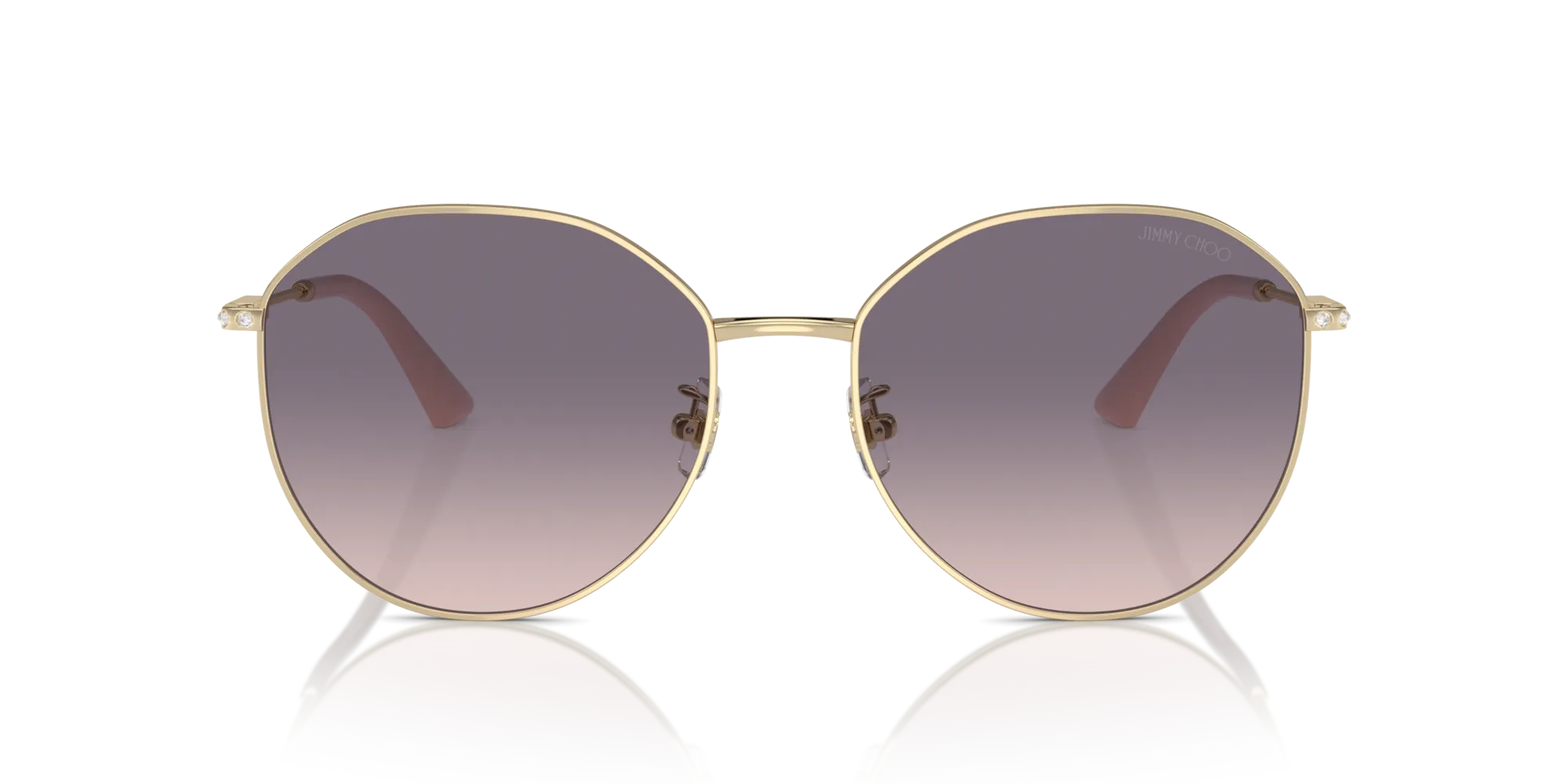 Jimmy Choo JC4007BD 300636 Occhiali da sole Metallo Oro Rosa Pantos Normale Sfumato - immagine 3