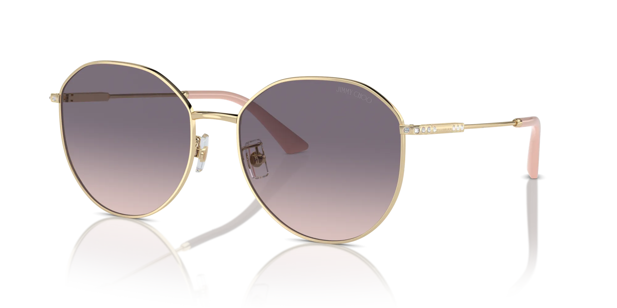 Jimmy Choo JC4007BD 300636 Occhiali da sole Metallo Oro Rosa Pantos Normale Sfumato - immagine 4
