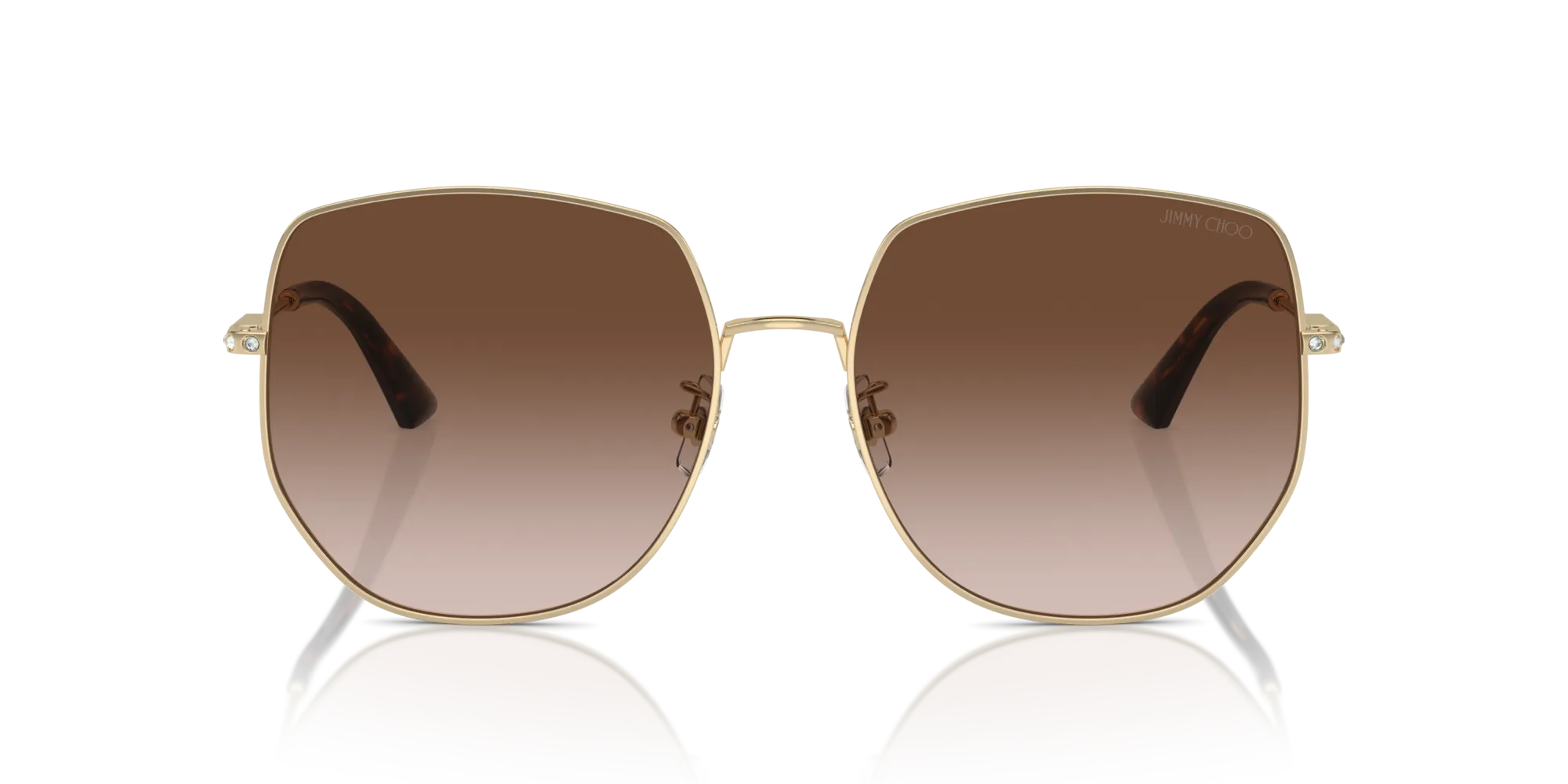 Jimmy Choo JC4006BD 300613 Occhiali da sole Metallo Oro Marrone Pantos Normale Sfumato - immagine 3