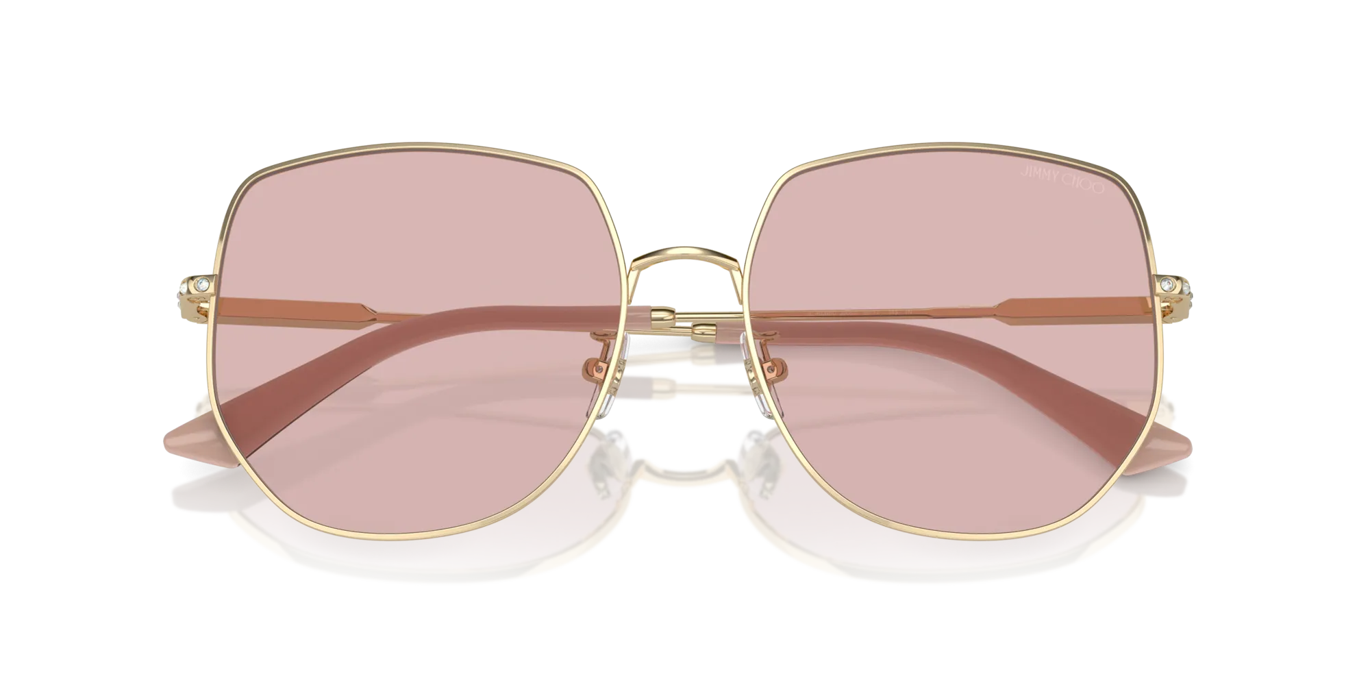 Jimmy Choo JC4006BD 3006/5 Occhiali da sole Metallo Oro Rosa Pantos Normale - immagine 2