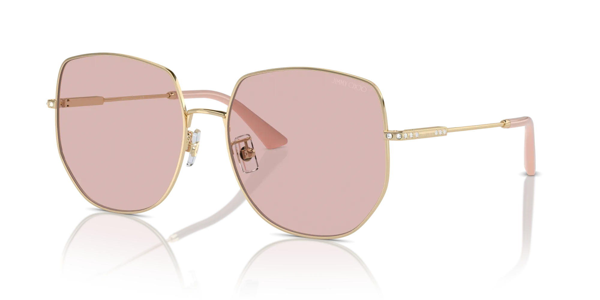 Jimmy Choo JC4006BD 3006/5 Occhiali da sole Metallo Oro Rosa Pantos Normale - immagine 4
