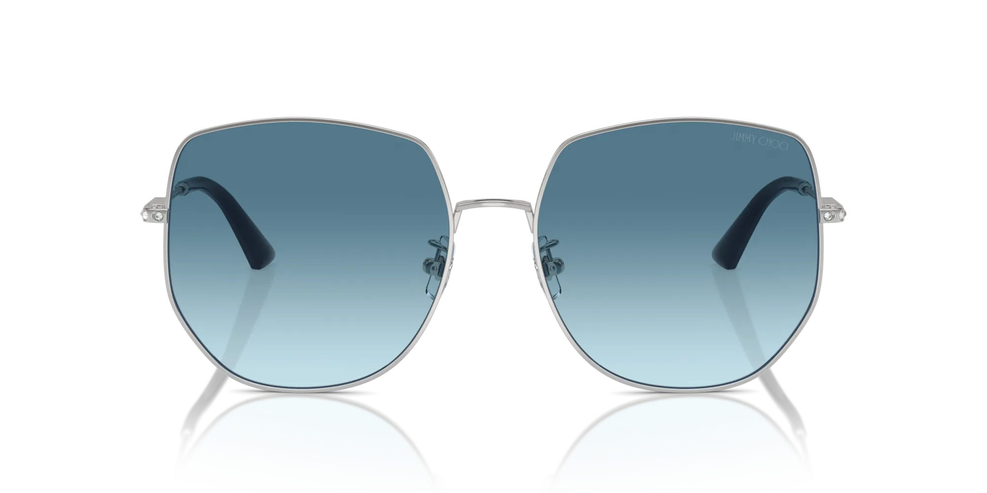 Jimmy Choo JC4006BD 300219 Occhiali da sole Metallo Argento Blu Pantos Normale Sfumato - immagine 3