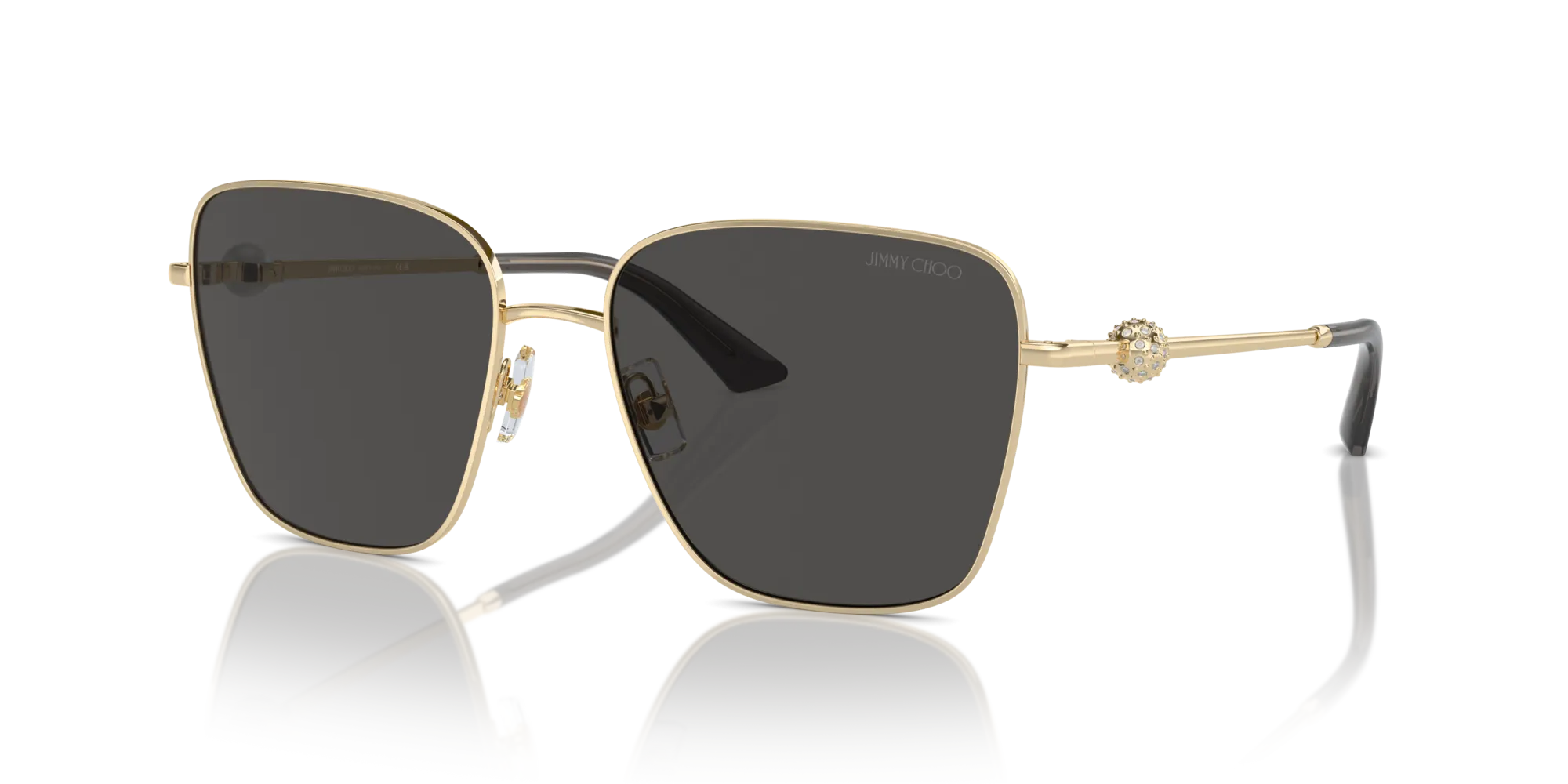 Jimmy Choo JC4005HB 300687 Occhiali da sole Metallo Oro Grigio Pillow Normale - immagine 4
