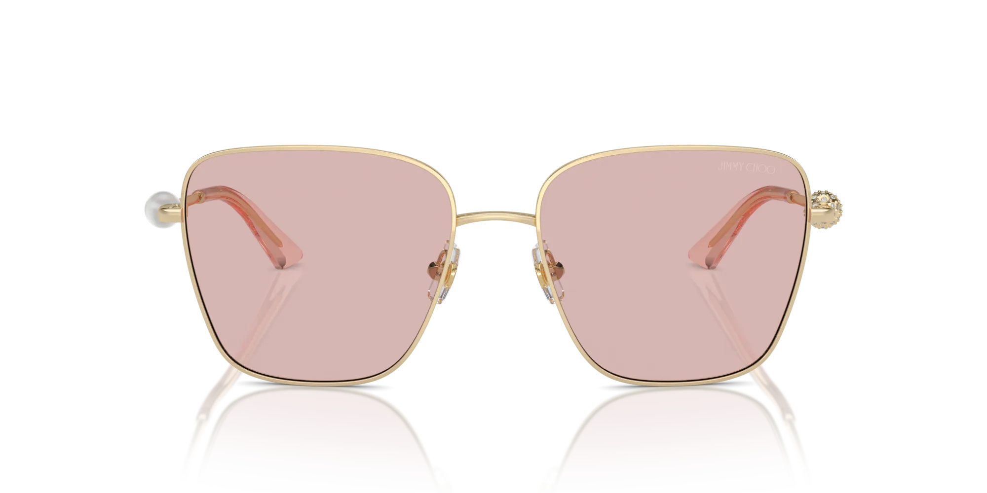 Jimmy Choo JC4005HB 3006/5 Occhiali da sole Metallo Oro Rosa Pillow Normale - immagine 3