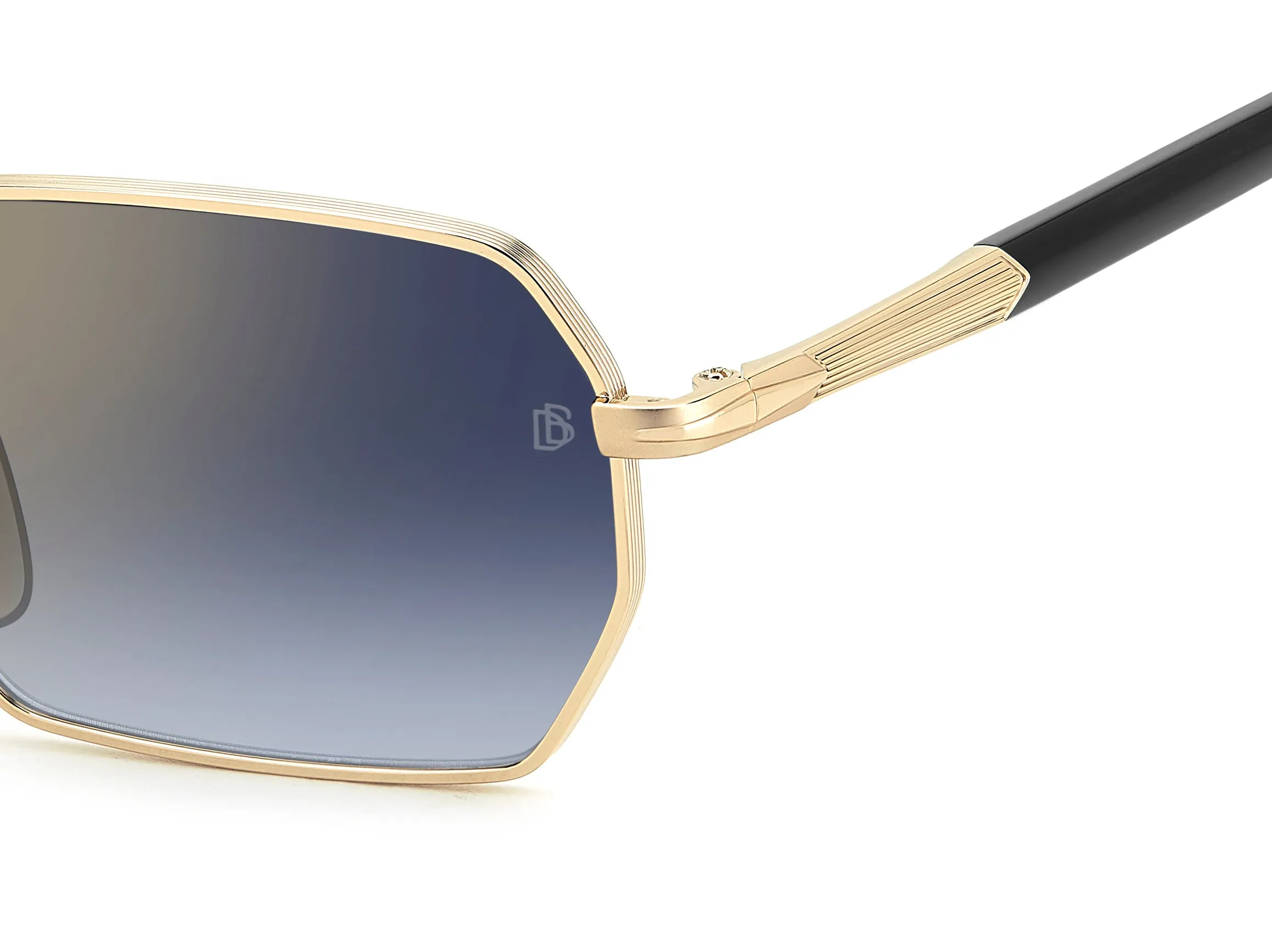 DAVID BECKHAM DB 1174/S RHL/1V Occhiali da sole Metallo Oro Blu Squadrata Normale Specchiato - immagine 3