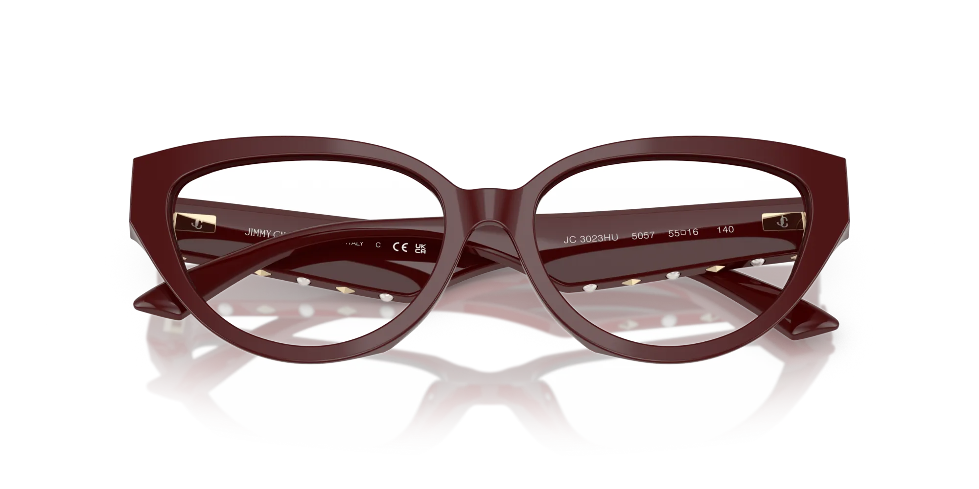 Jimmy Choo JC3023HU 5057 Montature da vista Acetato Rosso Cat Eye Normale - immagine 2