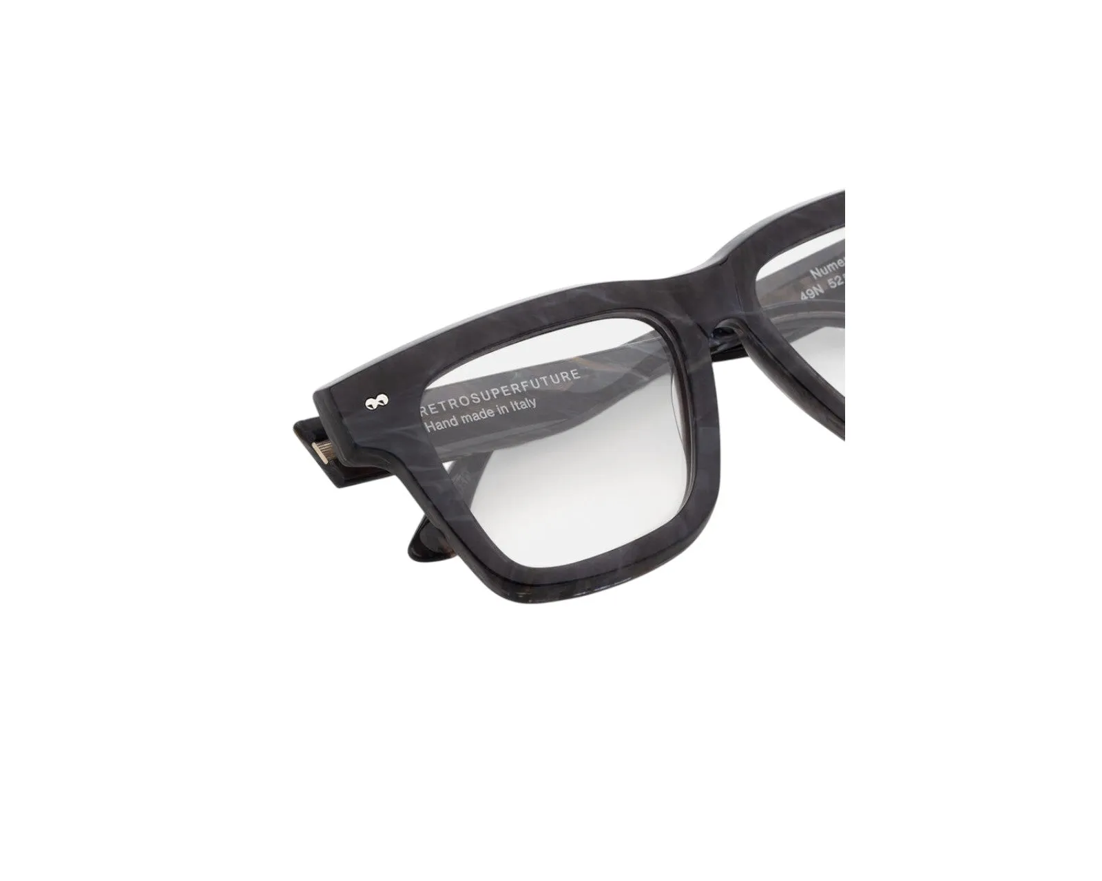 Retrosuperfuture 49N NUMERO 116 ROCCIA Montature da vista Acetato Grigio Squadrata - immagine 3