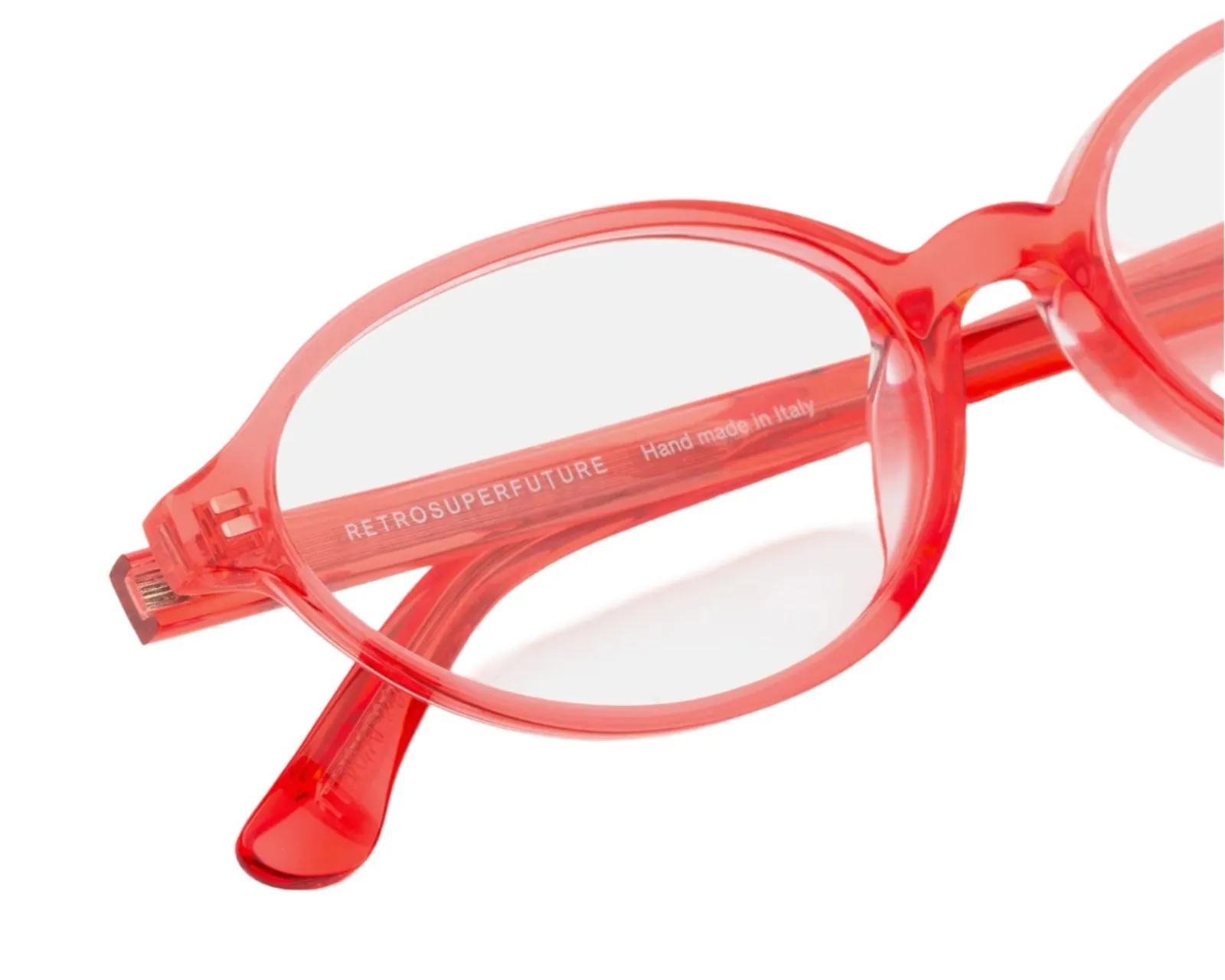Retrosuperfuture 1T5 NUMERO 04 LIGHT RED Montature da vista Acetato Rosso Rotonda - immagine 3