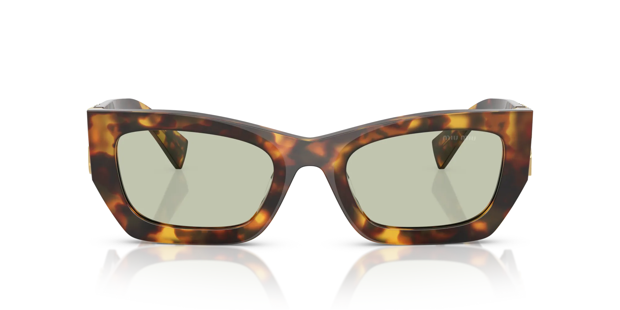 Miu Miu MU 09WS 14L50O Occhiali da sole Acetato Tartaruga Verde Squadrata Normale - immagine 3