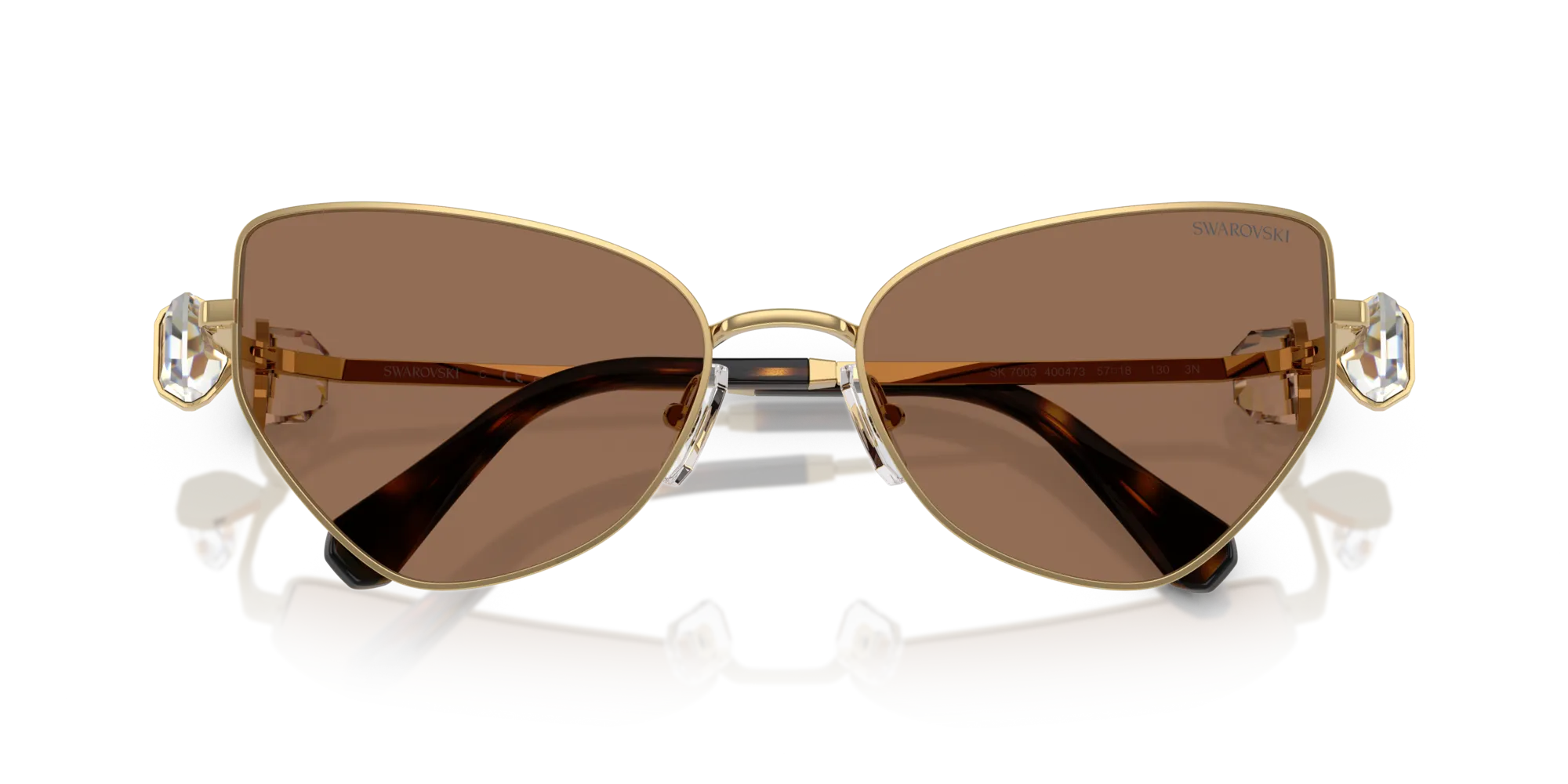 Swarovski SK7003 400473 Occhiali da sole Metallo Oro Marrone Geometrica Normale - immagine 2