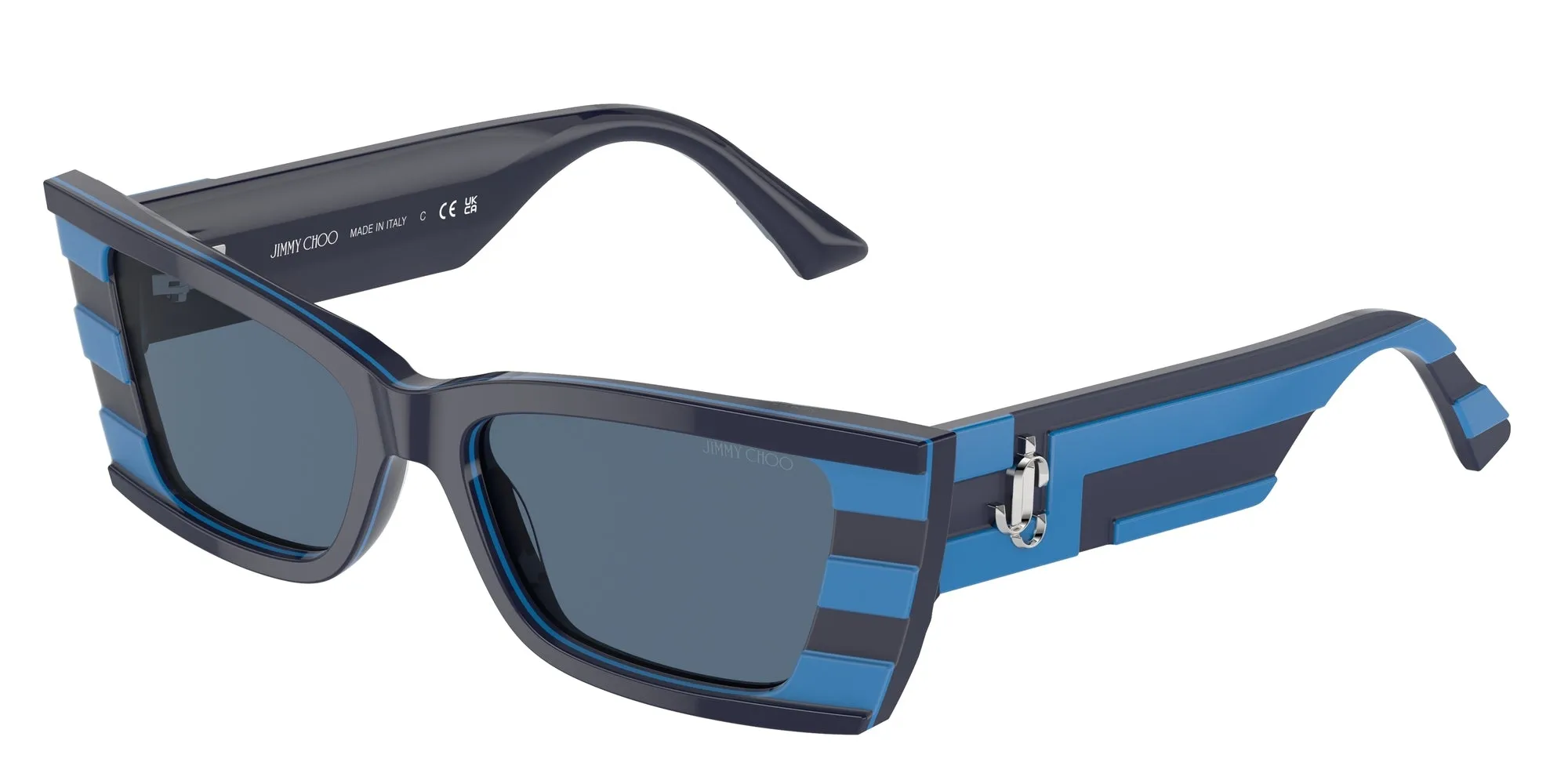 Jimmy Choo JC5009 503180 Occhiali da sole Acetato Blu Blu Squadrata Normale - immagine 1
