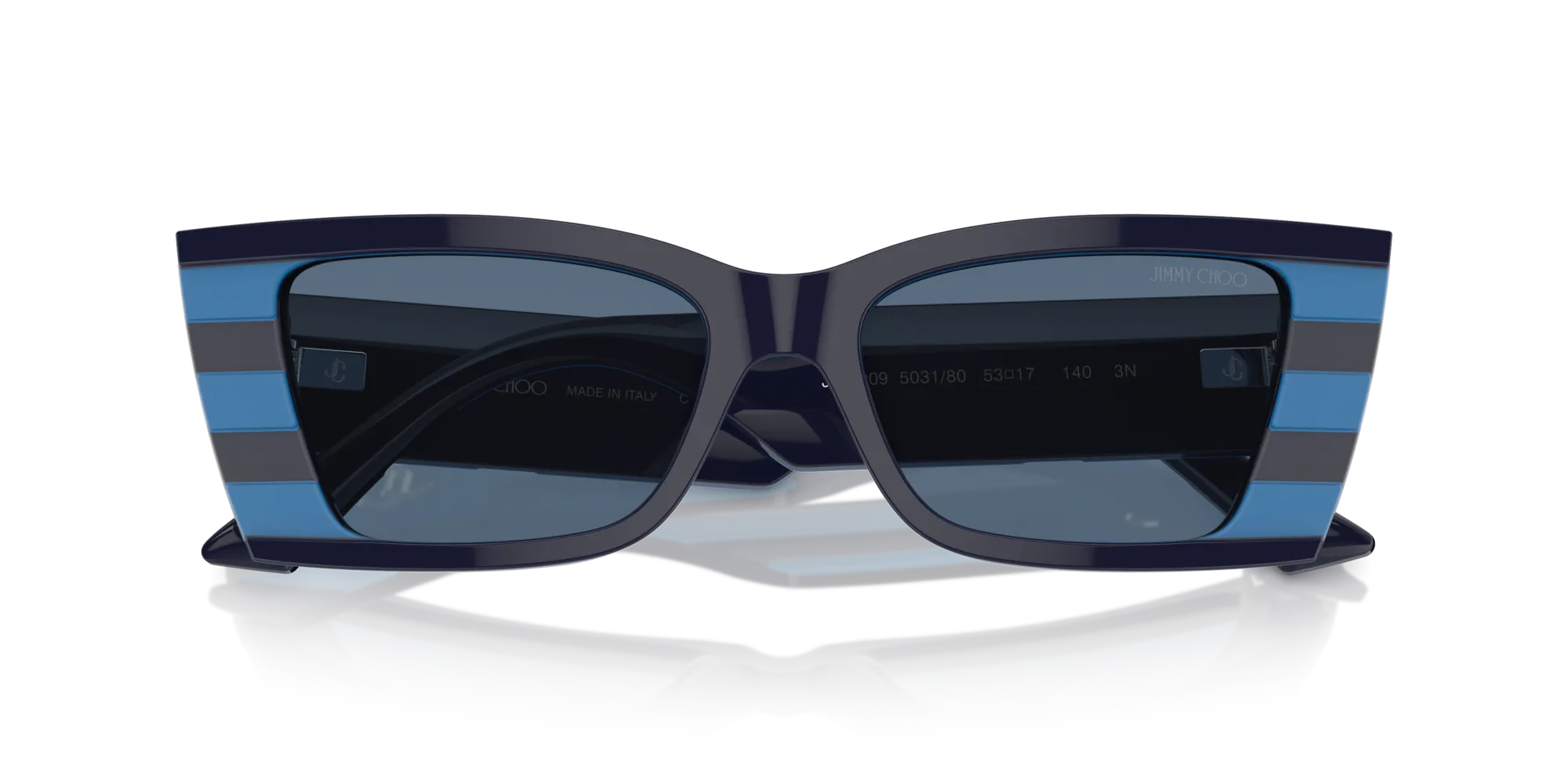 Jimmy Choo JC5009 503180 Occhiali da sole Acetato Blu Blu Squadrata Normale - immagine 3