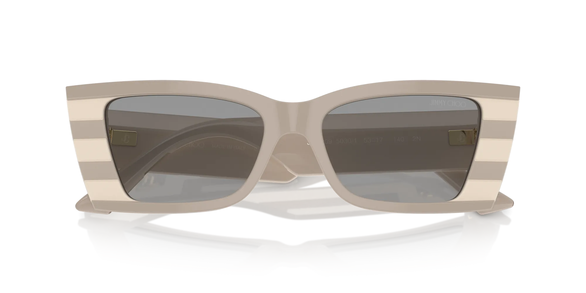 Jimmy Choo JC5009 5030/1 Occhiali da sole Acetato Beige Grigio Squadrata Normale - immagine 3