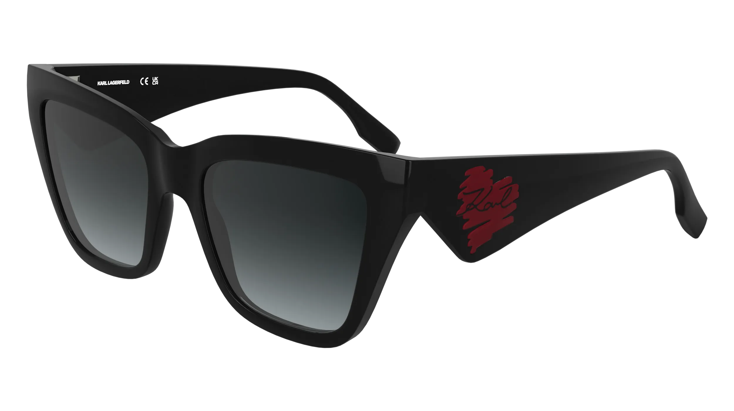 Karl Lagerfeld KL6184S 001 Occhiali da sole Iniettato Nero Squadrata Normale - immagine 1