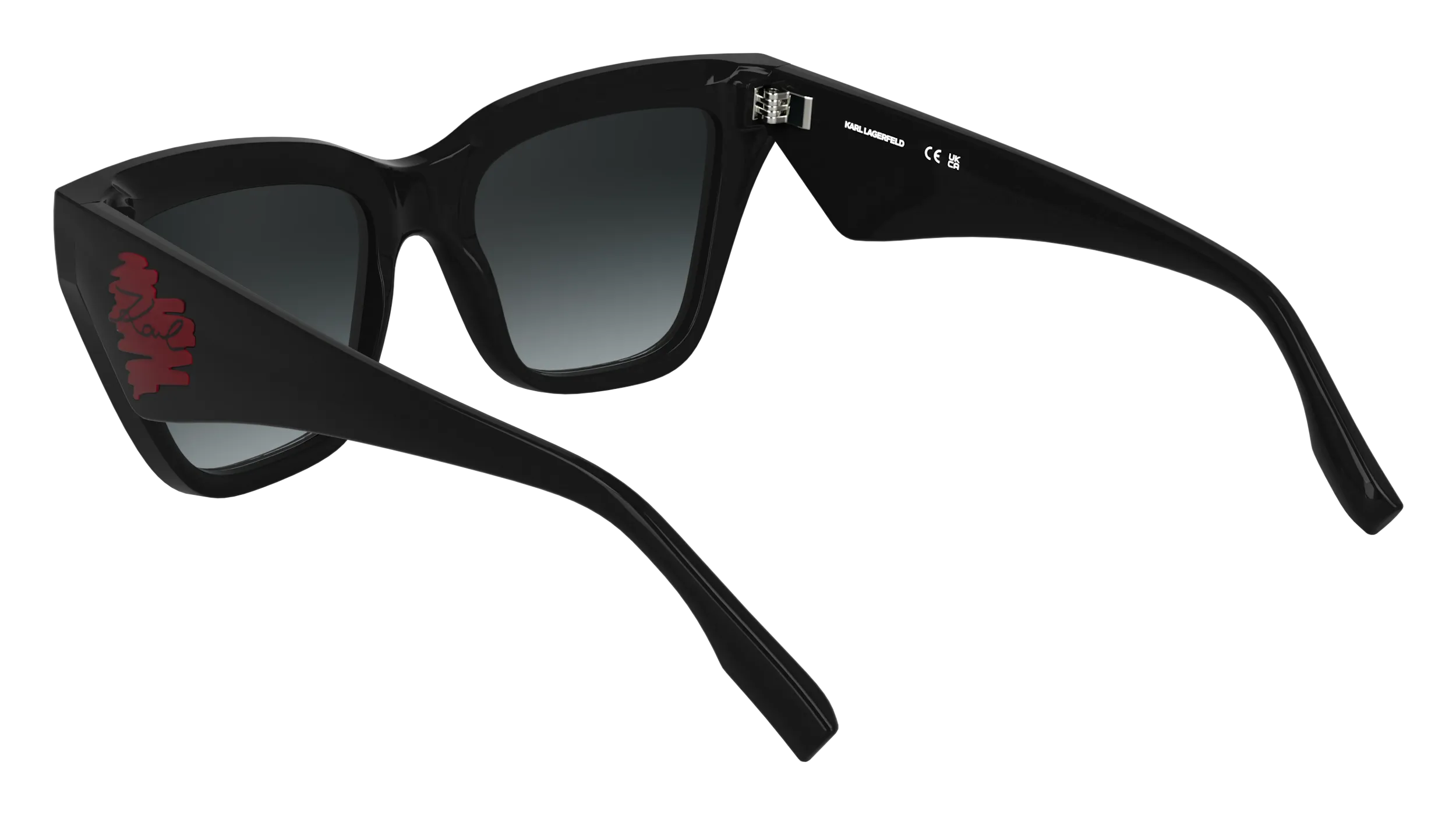 Karl Lagerfeld KL6184S 001 Occhiali da sole Iniettato Nero Squadrata Normale - immagine 4