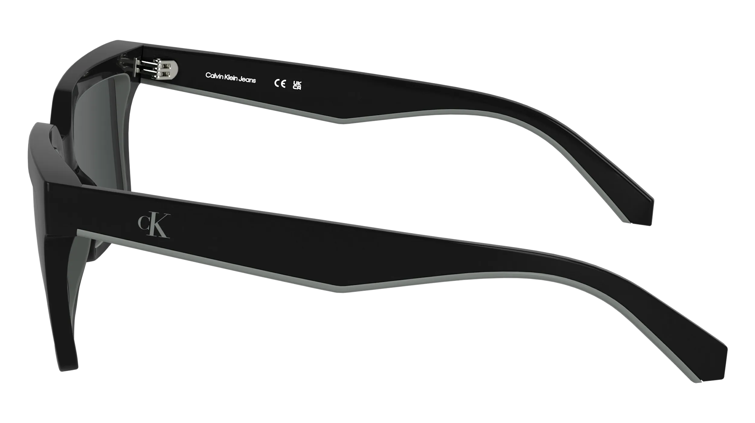 Calvin Klein CKJ25602S 001 Occhiali da sole Bio-iniettato Nero Grigio Squadrata Normale - immagine 3