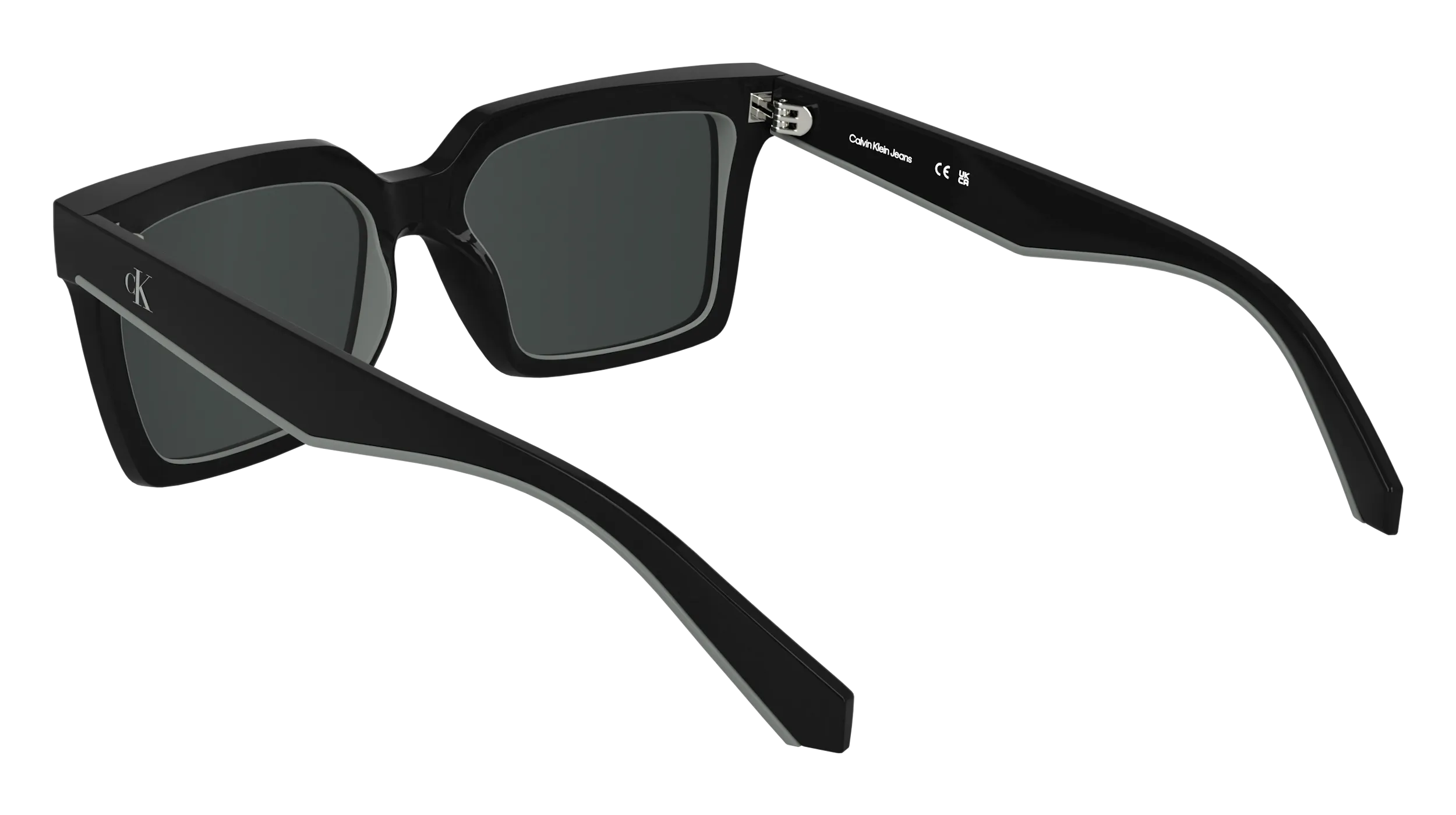 Calvin Klein CKJ25602S 001 Occhiali da sole Bio-iniettato Nero Grigio Squadrata Normale - immagine 4