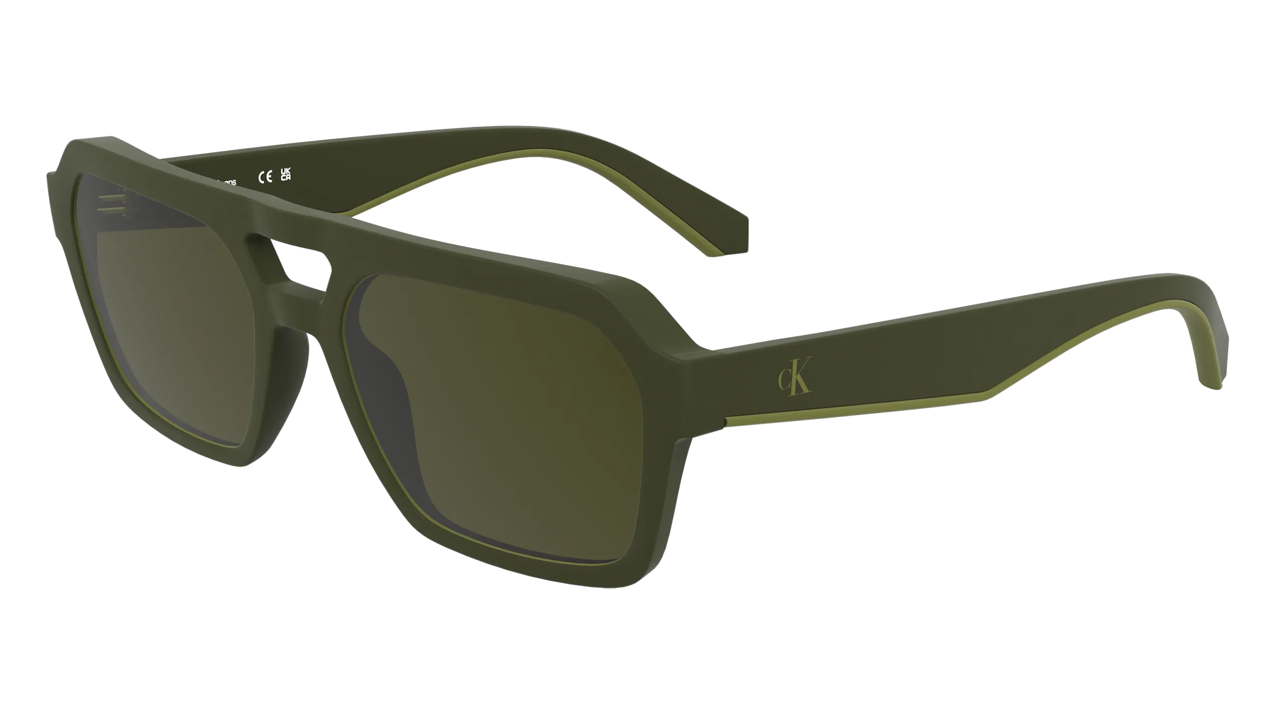 Calvin Klein CKJ25603S 309 Occhiali da sole Bio-iniettato Verde Marrone Squadrata Normale - immagine 1