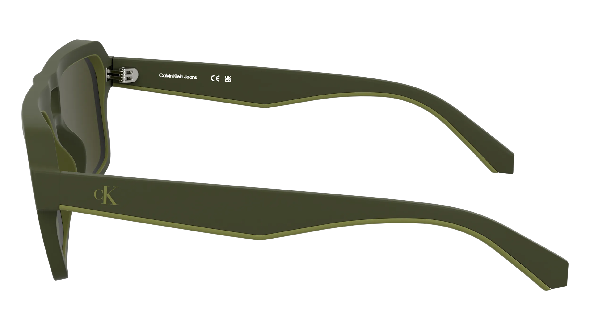 Calvin Klein CKJ25603S 309 Occhiali da sole Bio-iniettato Verde Marrone Squadrata Normale - immagine 3