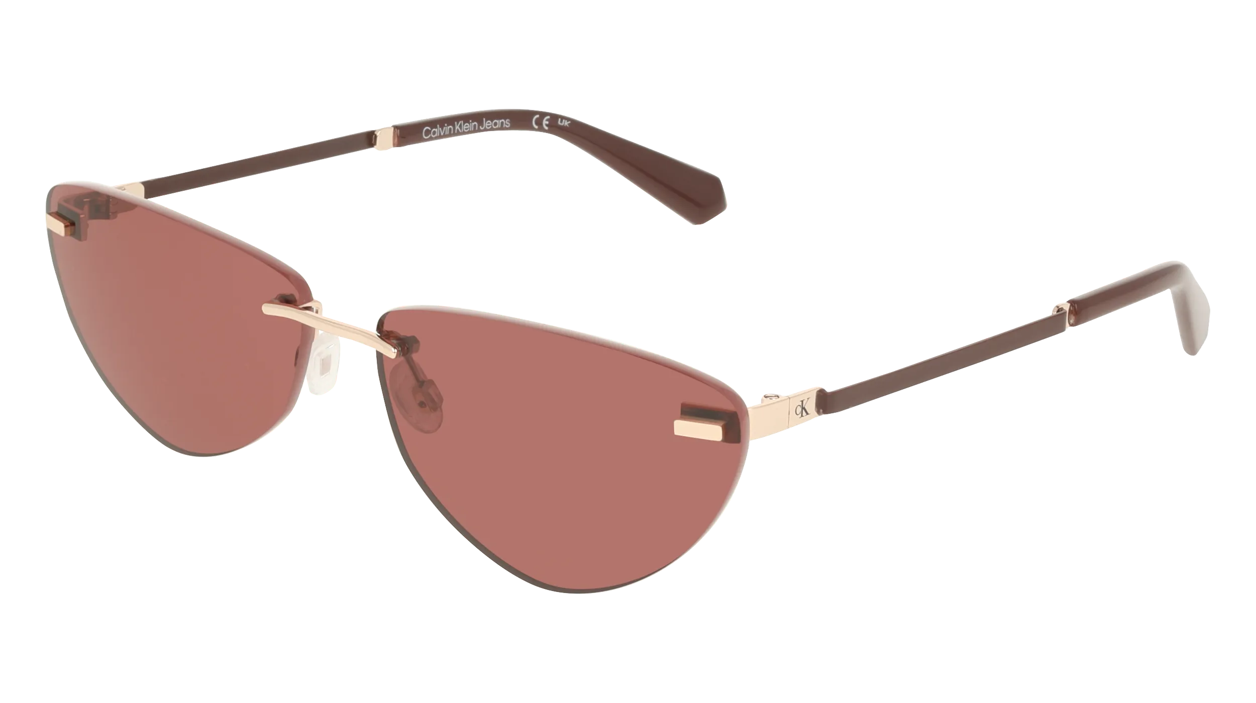 Calvin Klein CKJ25208S 723 Occhiali da sole Metallo Oro Rosso Cat Eye Normale - immagine 1